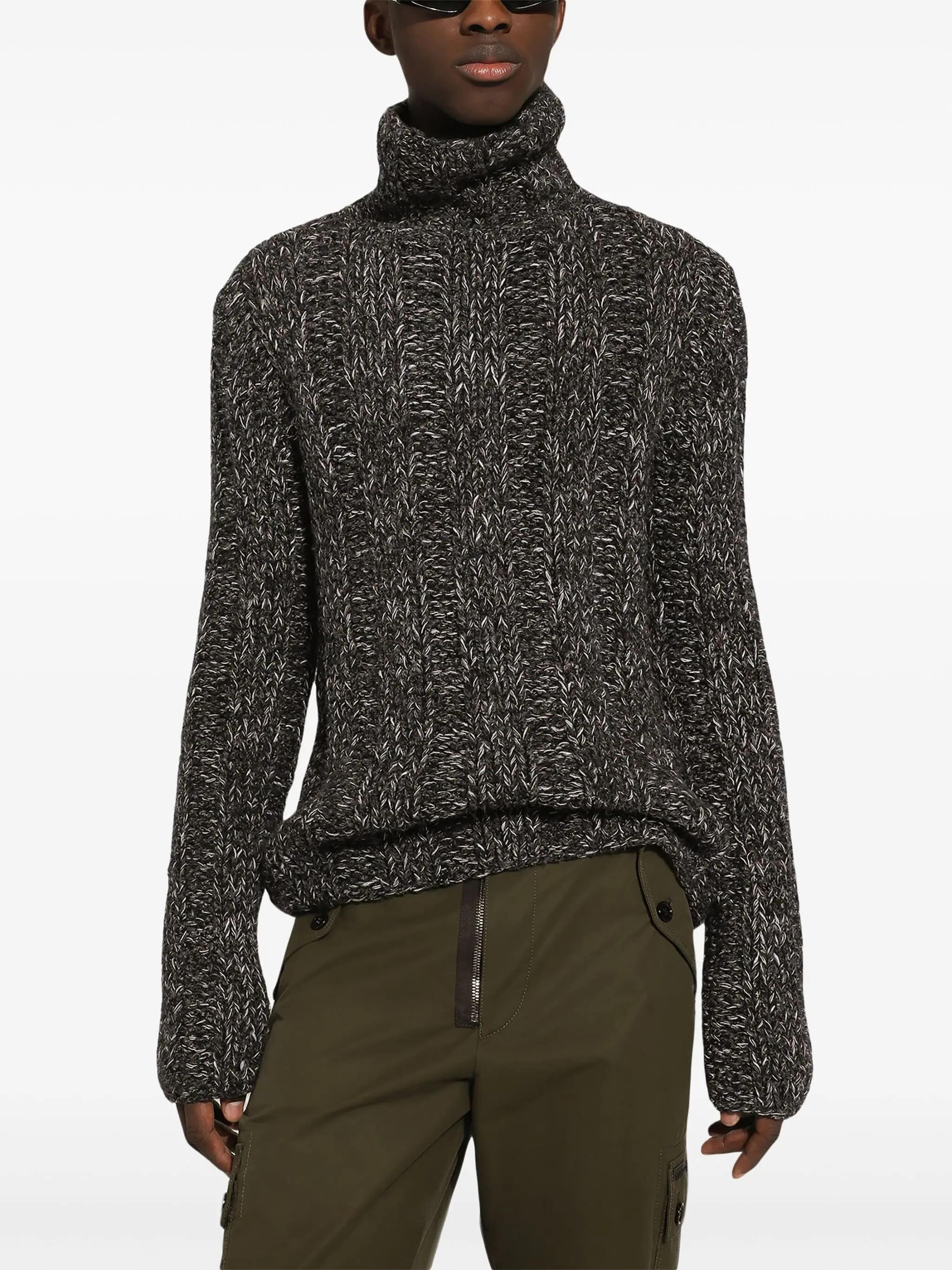 DOLCE & GABBANA Stylish Multicolor Wool Silk Turtleneck for Men