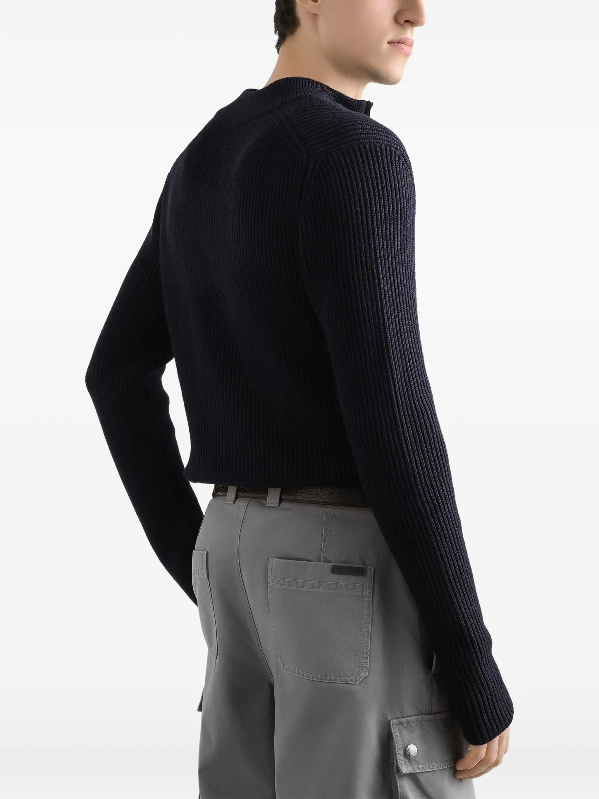 DOLCE & GABBANA Men's Virgin Wool Sweater with Zip Collar