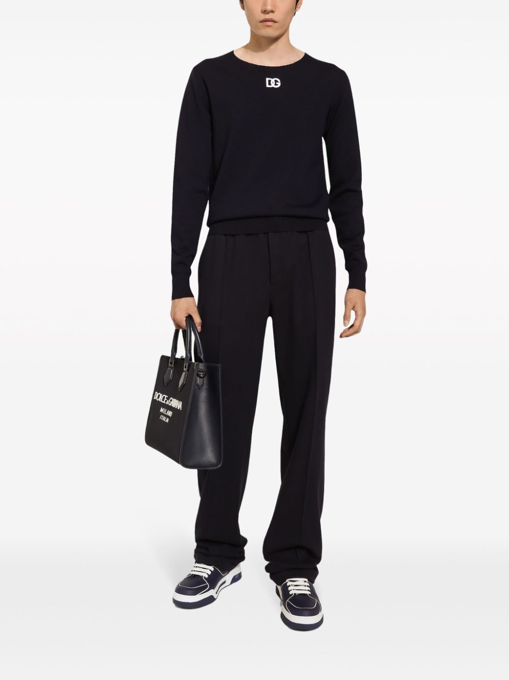 DOLCE & GABBANA Embroidered Virgin Wool Sweater for Men