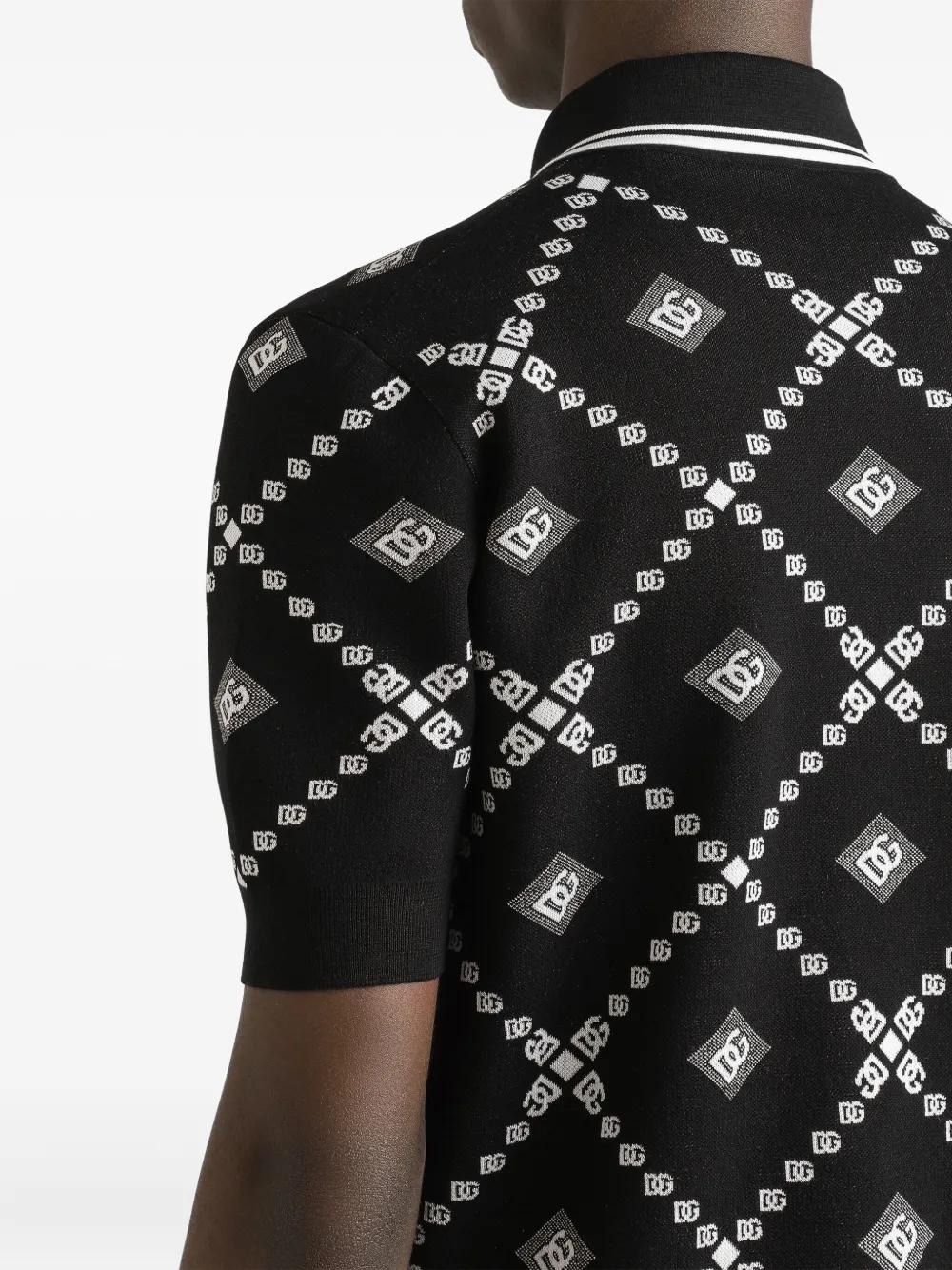 DOLCE & GABBANA Logo-Pattern Polo Shirt - Short Sleeves