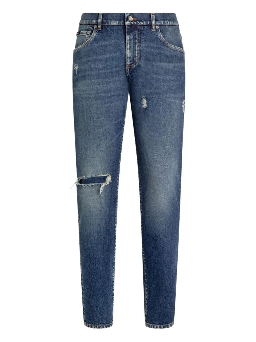DOLCE & GABBANA Worn-Look Torn-Knee Jeans