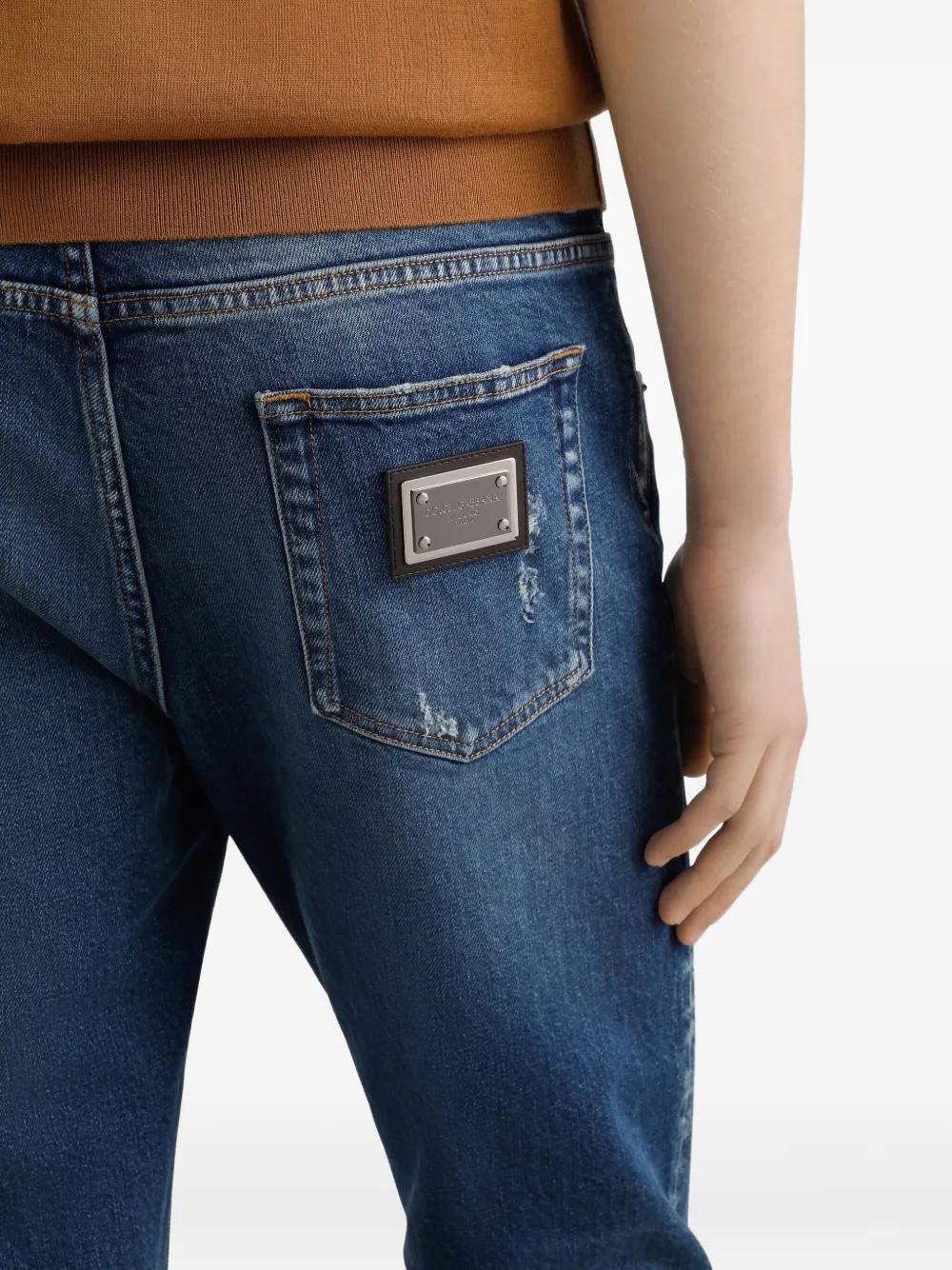 DOLCE & GABBANA Worn-Look Torn-Knee Jeans