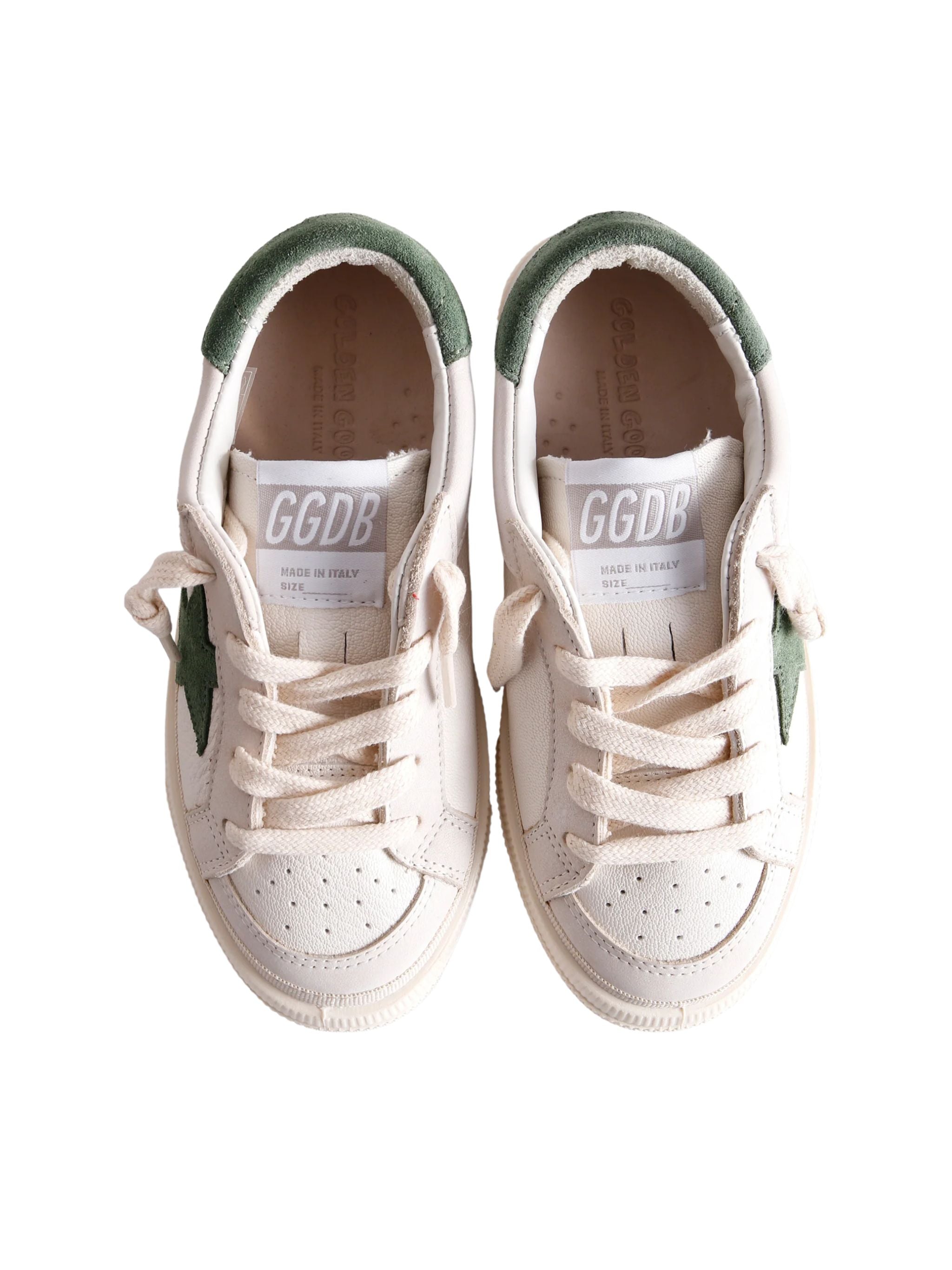 GOLDEN GOOSE KIDS Mini Double Quarter Nappa and Leather Upper Sneakers with Suede Star and Heel