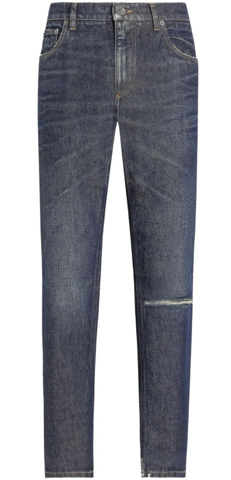 DOLCE & GABBANA Combined Colour Cotton Jeans for Men