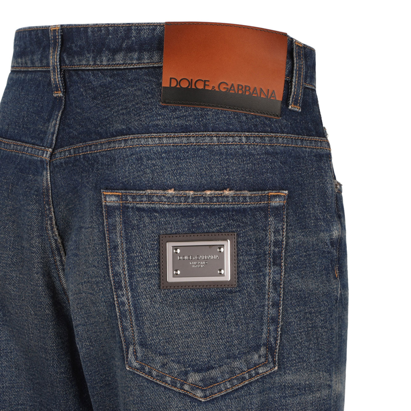 DOLCE & GABBANA Combined Colour Cotton Jeans for Men