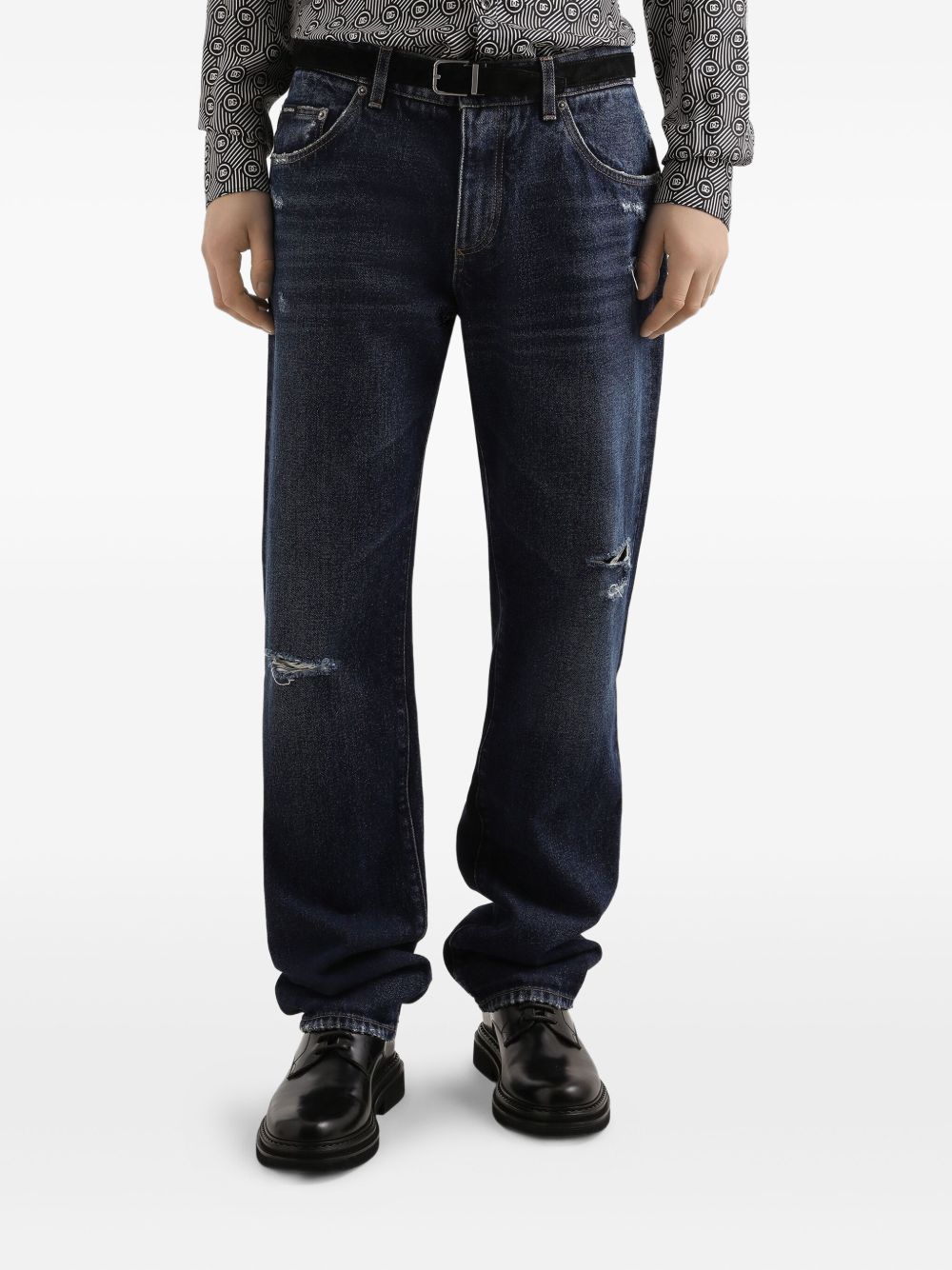DOLCE & GABBANA Loose Fit Distressed Jeans