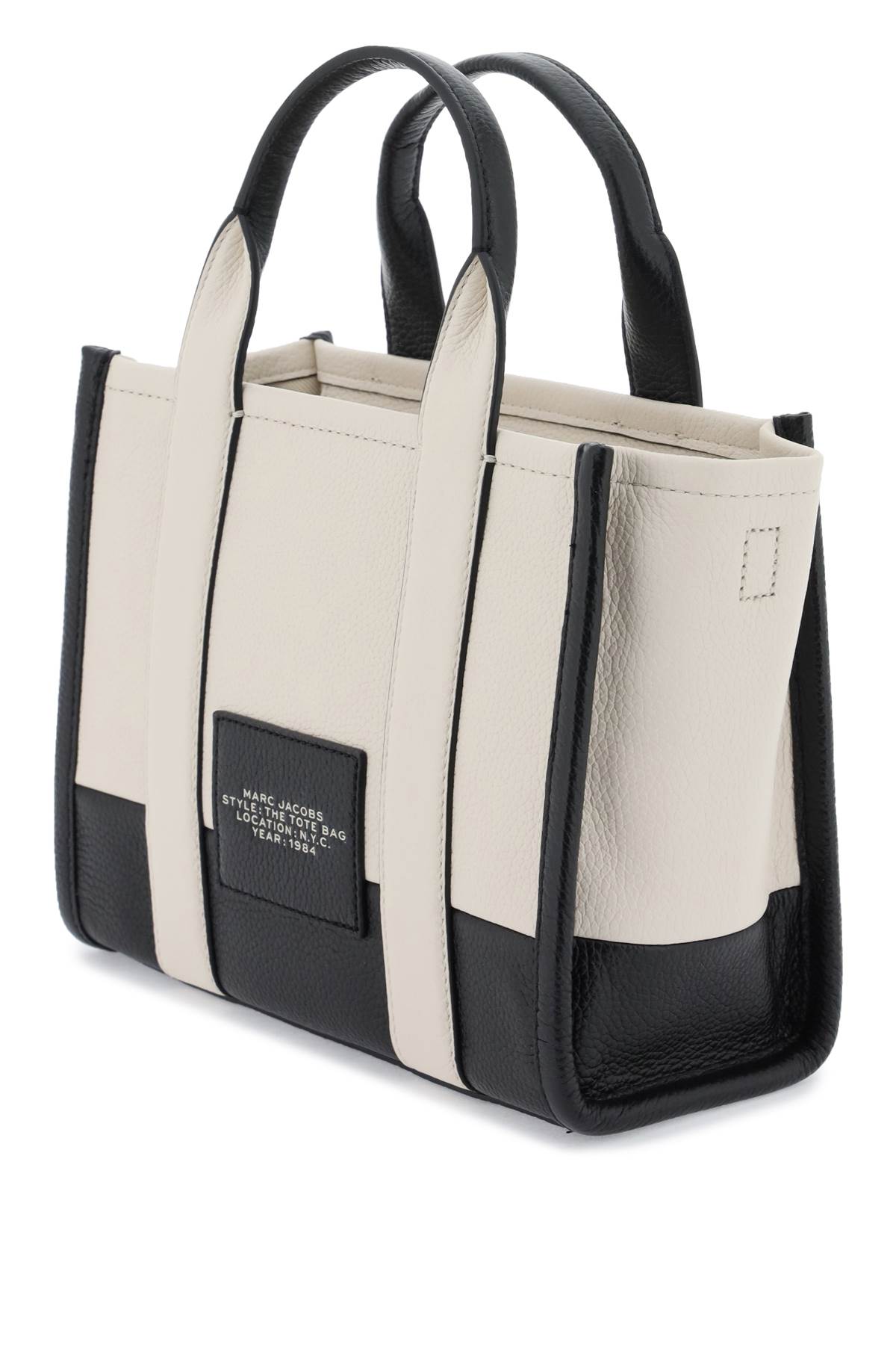 MARC JACOBS Two-Tone Leather Mini Tote Handbag