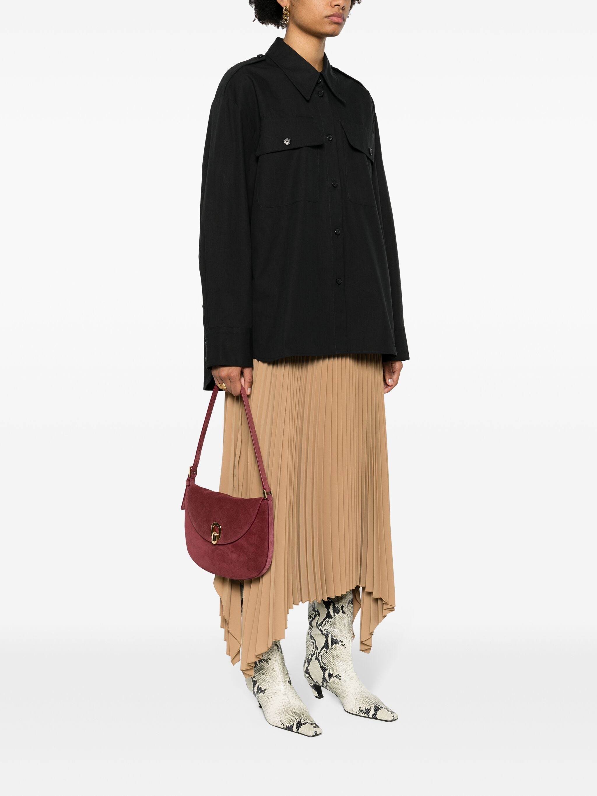 SAVETTE Mini Suede Hobo Handbag