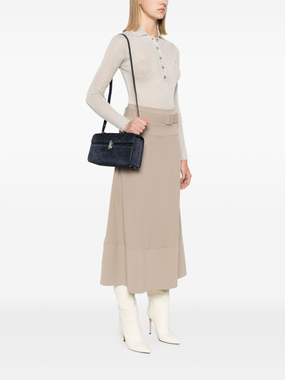 SAVETTE Mini Symmetry Suede Handbag 26"