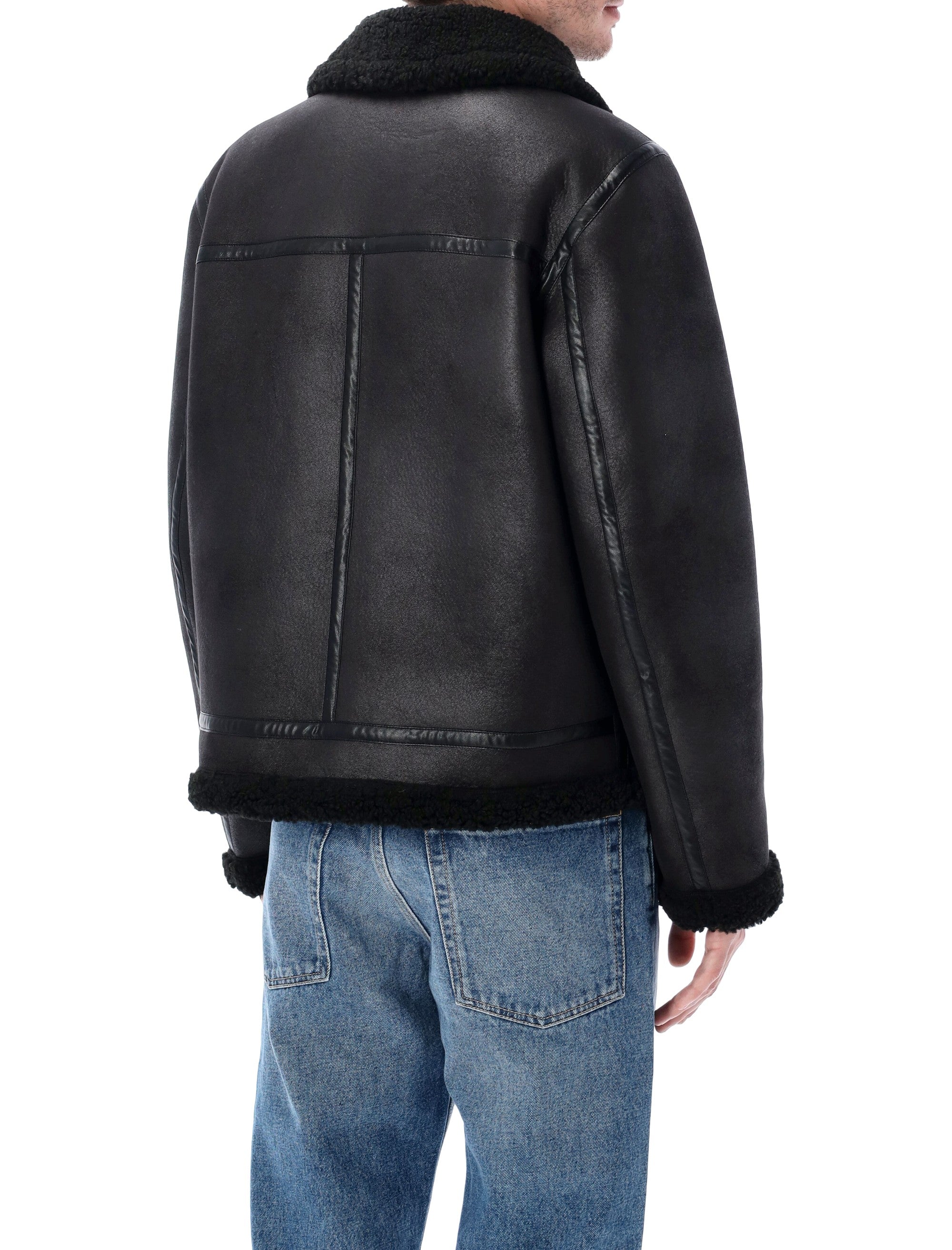 A.P.C. Tommy Faux Sheepskin Jacket - Size L