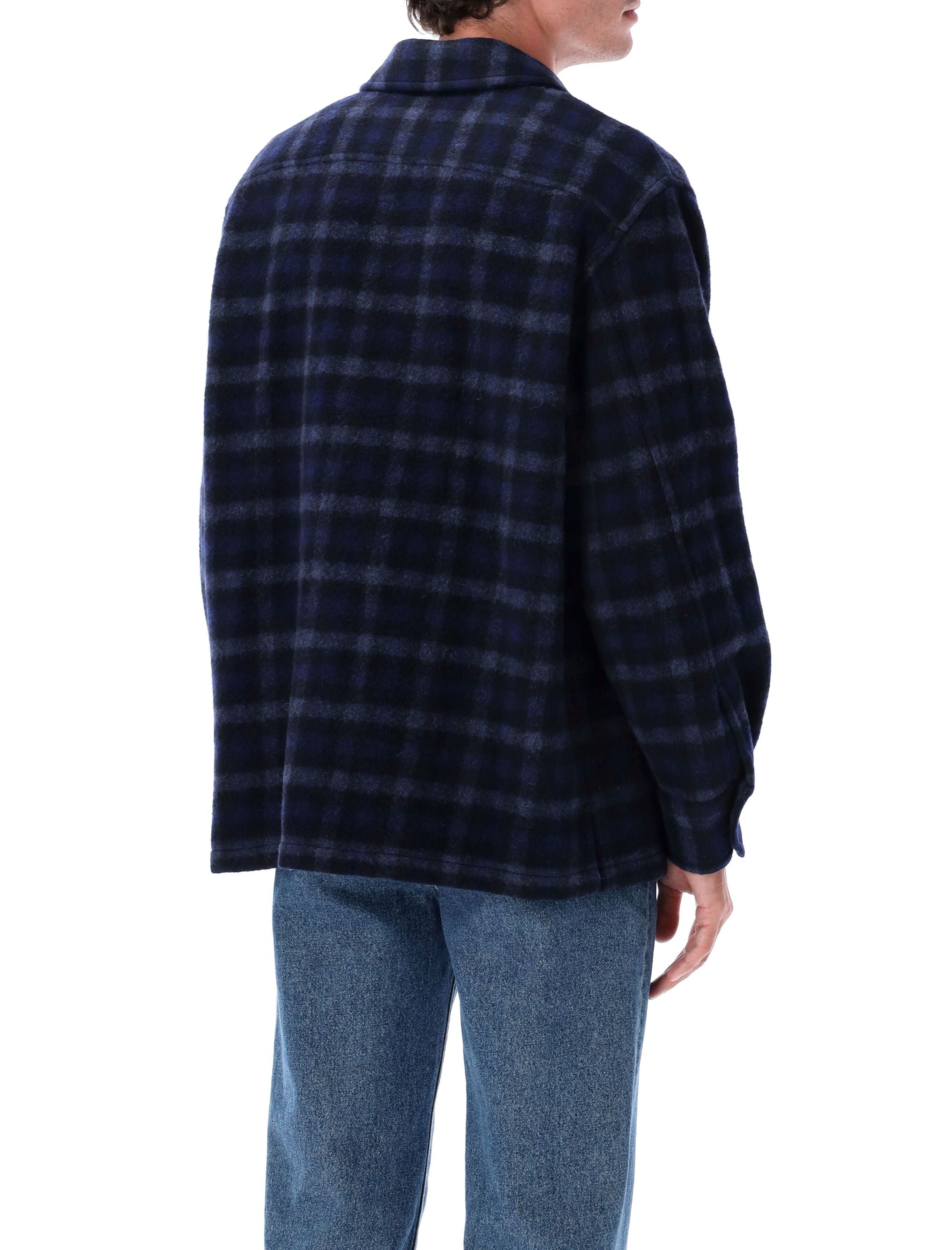 A.P.C. Checkered Design Wool Overshirt - Size L