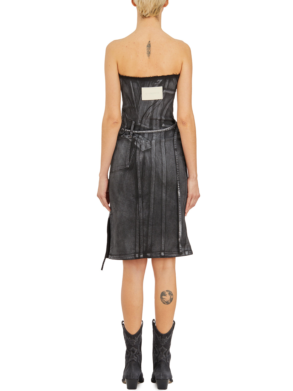 OTTOLINGER Asymmetric Zip-Detail Denim Mini Dress (Size S)