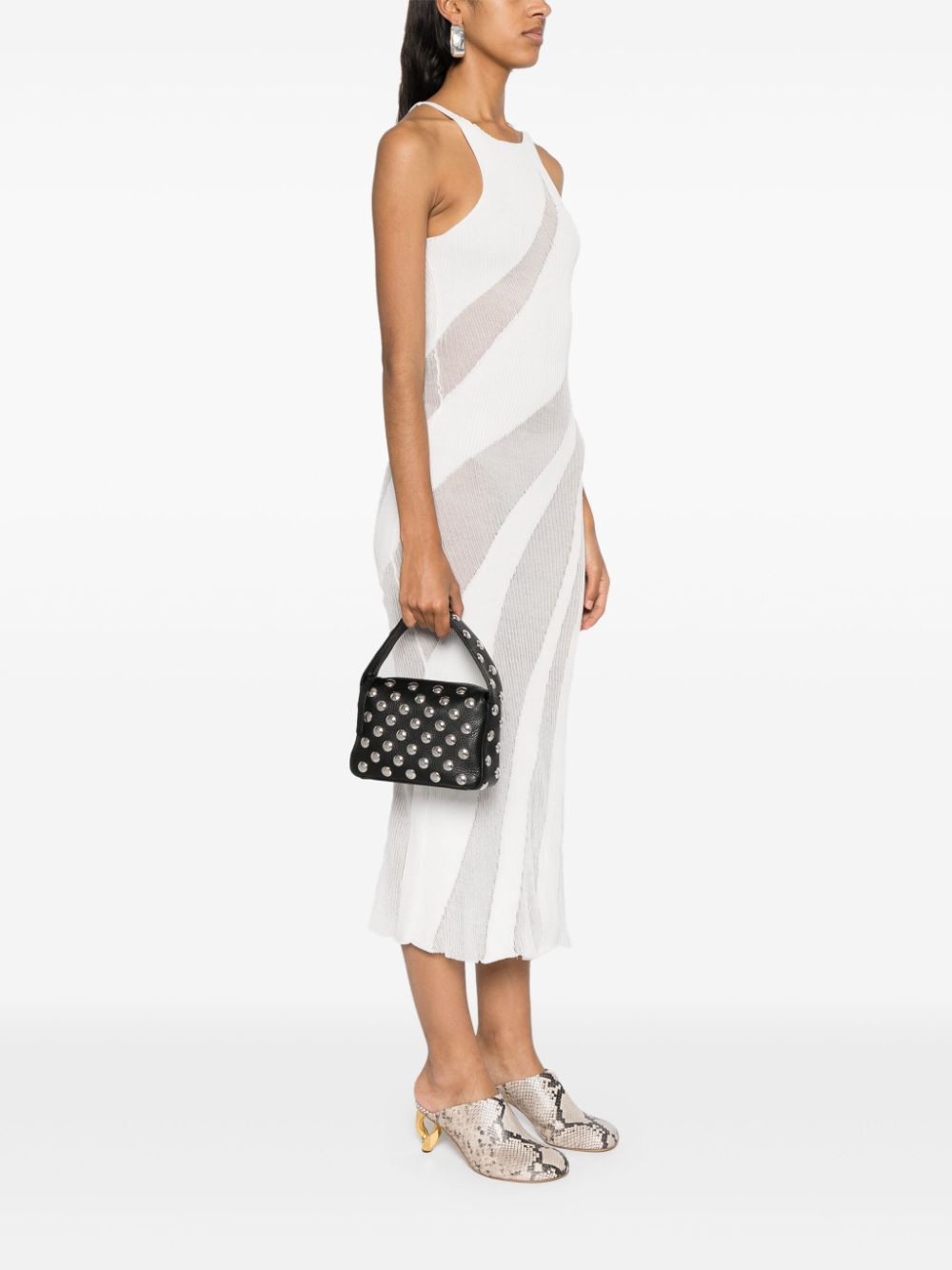 KHAITE Mini Leather Handbag with Stud Embellishments