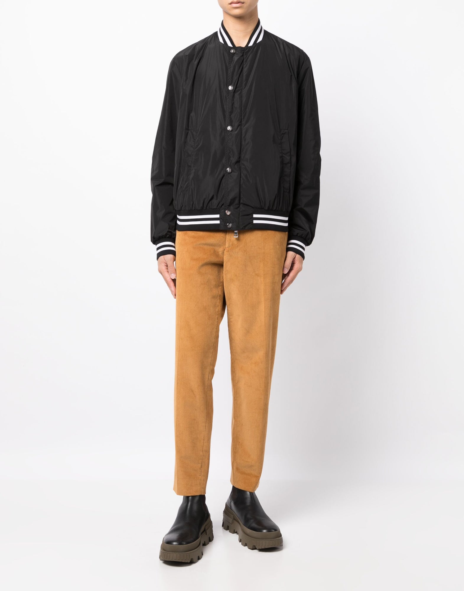 MONCLER Logo Patch Corduroy Pants for Men - FW24 Collection