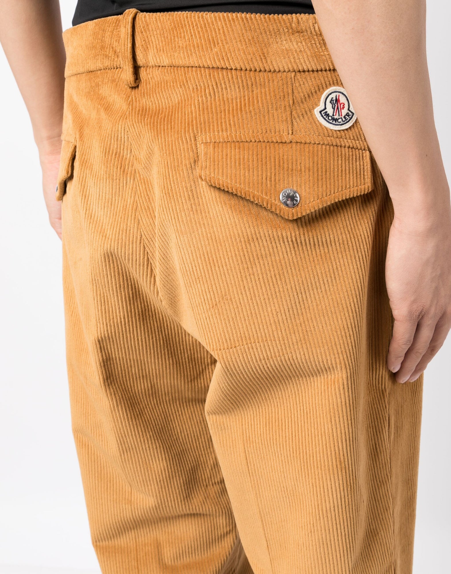 MONCLER Logo Patch Corduroy Pants for Men - FW24 Collection
