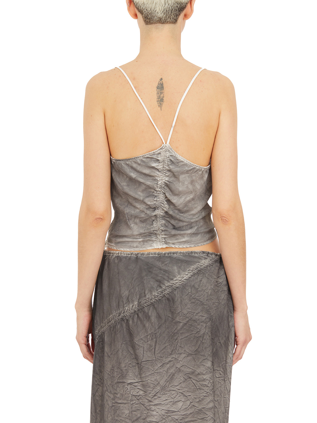 ANDREA YA'AQOV Mini Strappy Tank Top in Crinkled Fabric