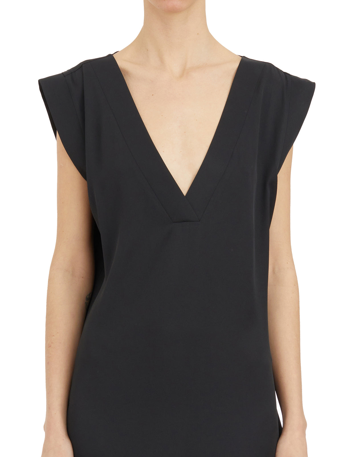 ANDREA YA'AQOV Silk Tech V-Neck Mini Suit - Size S