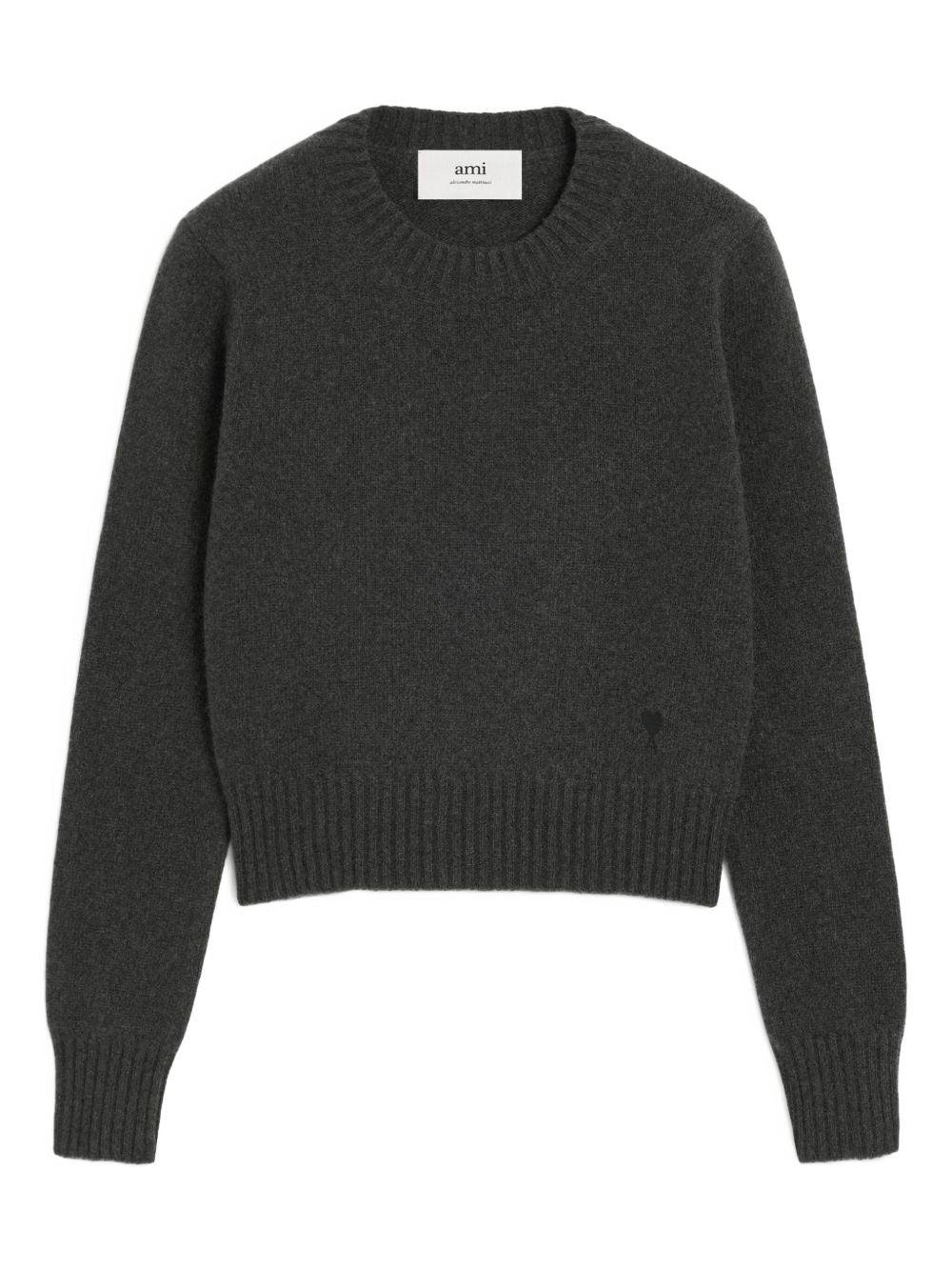 AMI Crew Neck Sweater with Embroidered Detail