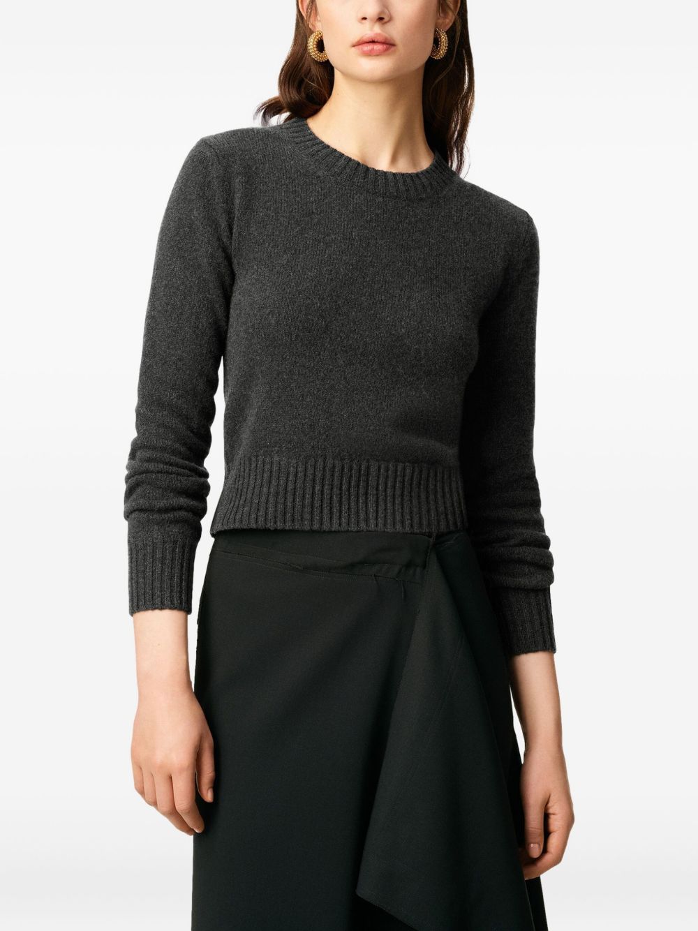 AMI Crew Neck Sweater with Embroidered Detail