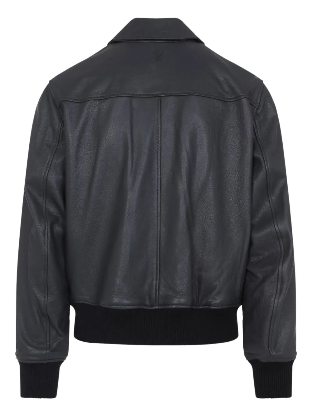 AMI PARIS Zipped Leather Jacket for Men
