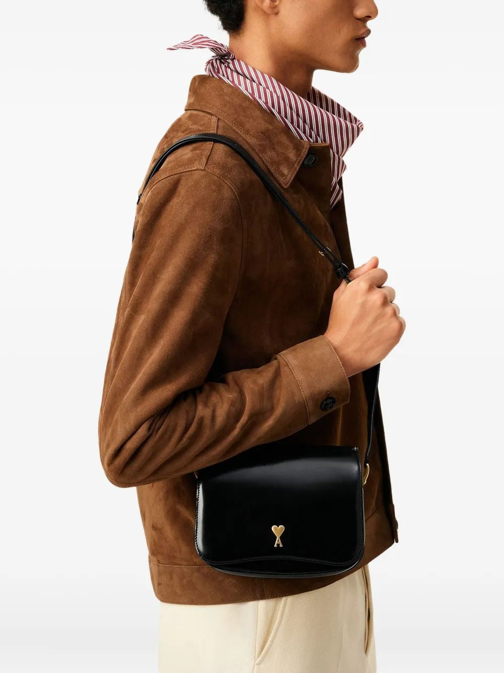 AMI PARIS Leather Pouch Mini Handbag