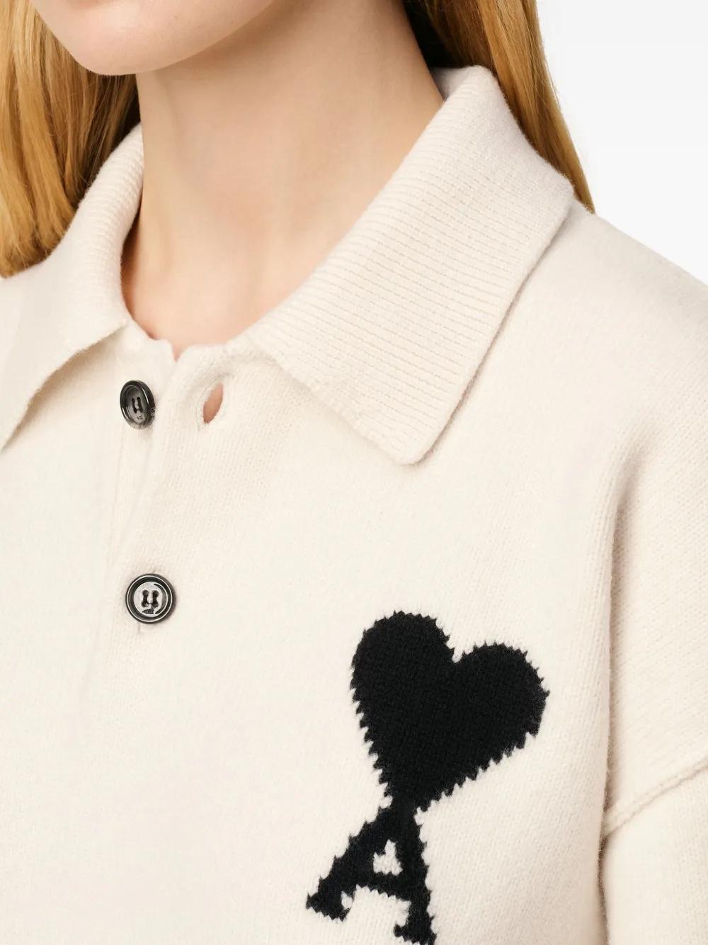 AMI PARIS Classic Button-Up Knit Sweater