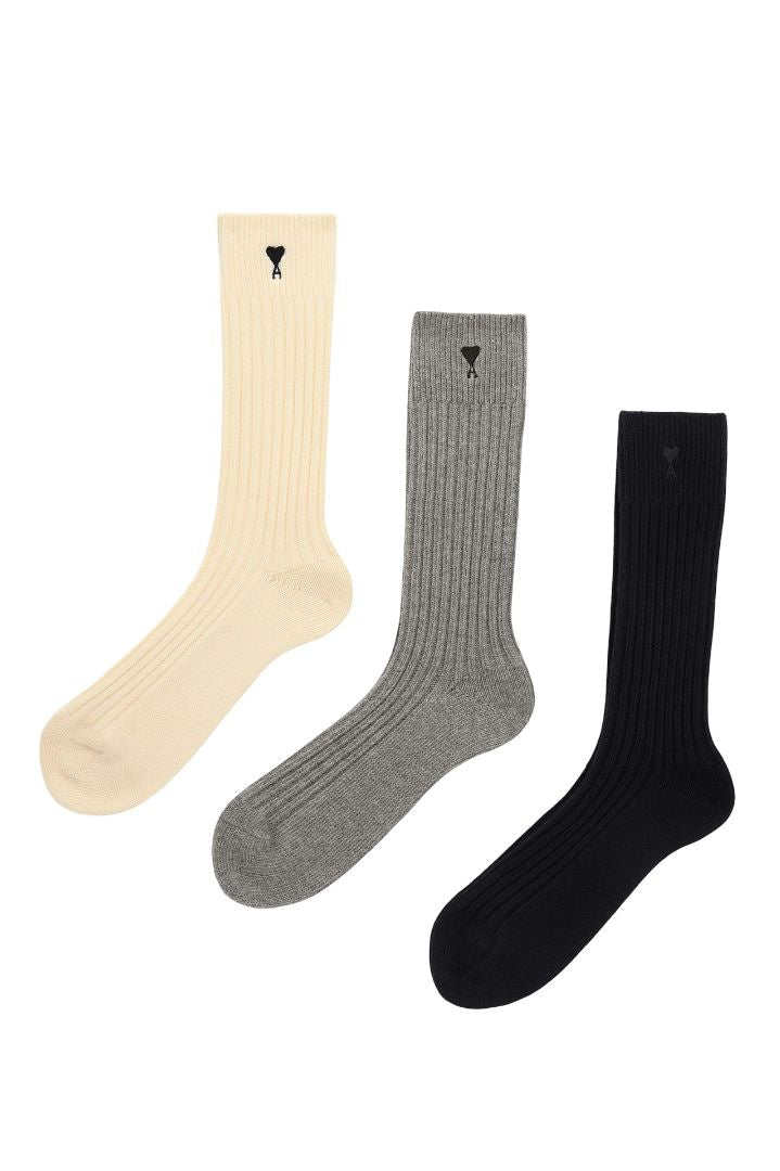 AMI PARIS Classic Textured Socks for Men 2025