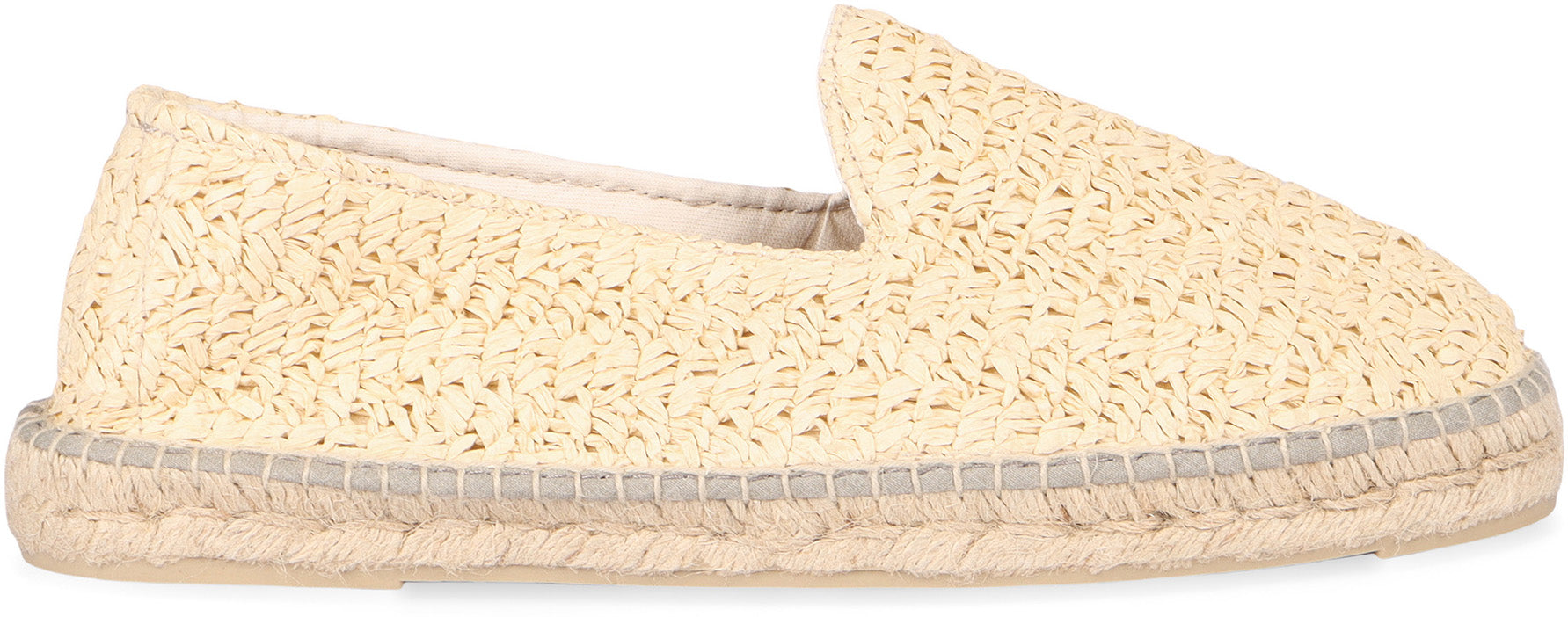 MANEBI Raffia Espadrilles with Round Toeline