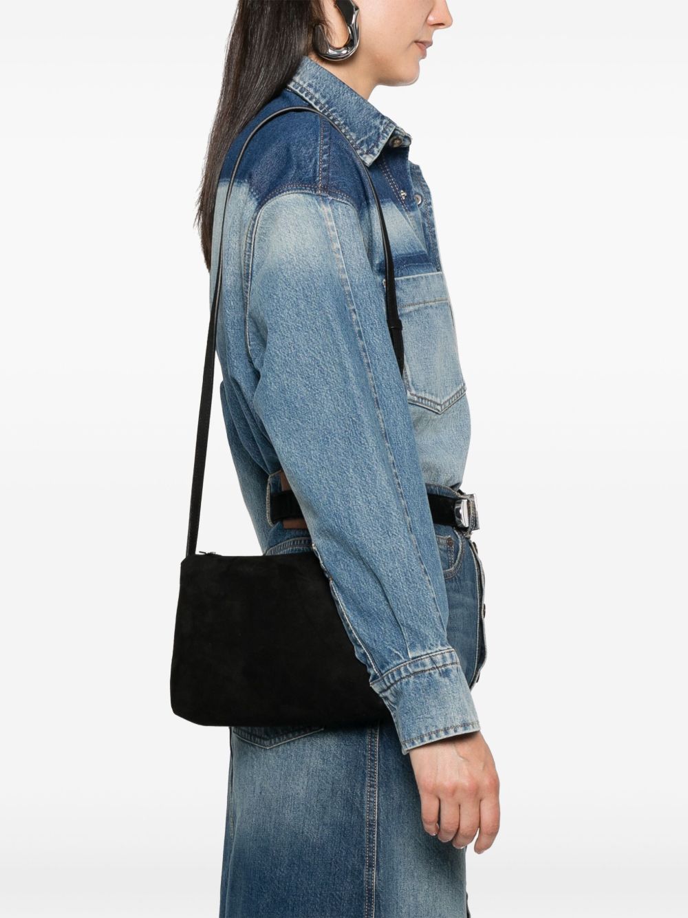 KHAITE Lina Medium Suede Crossbody Handbag