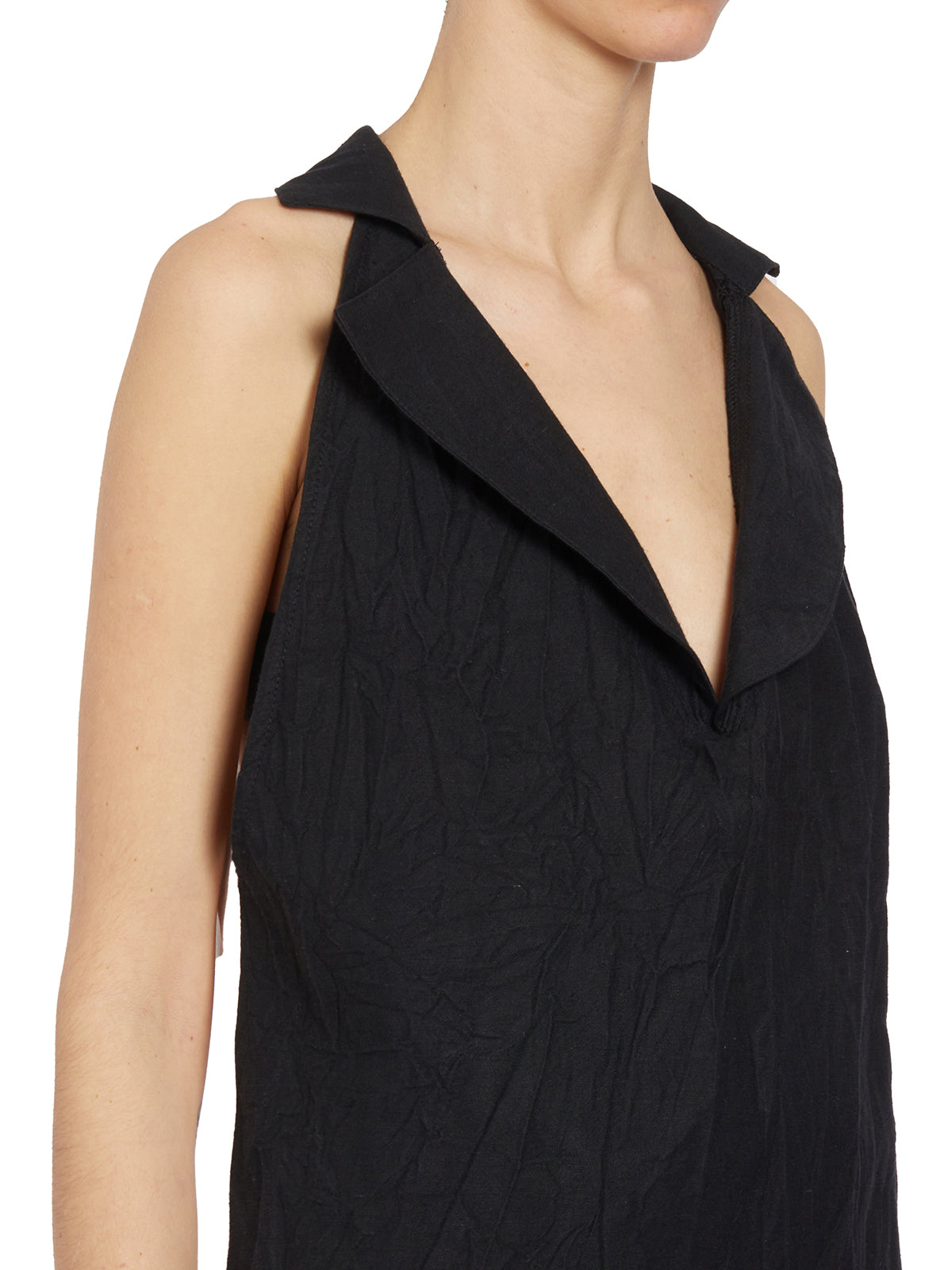 NOSTRASANTISSIMA Sleeveless Linen Gilet with Rever - Size 40