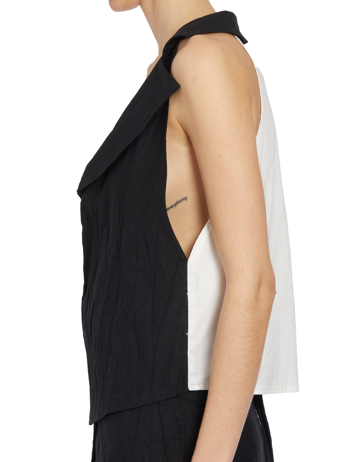 NOSTRASANTISSIMA Sleeveless Linen Gilet with Rever - Size 40