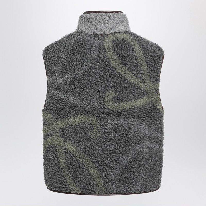 LOEWE Jacquard Fleece Vest with Anagram Pattern - Medium Weight