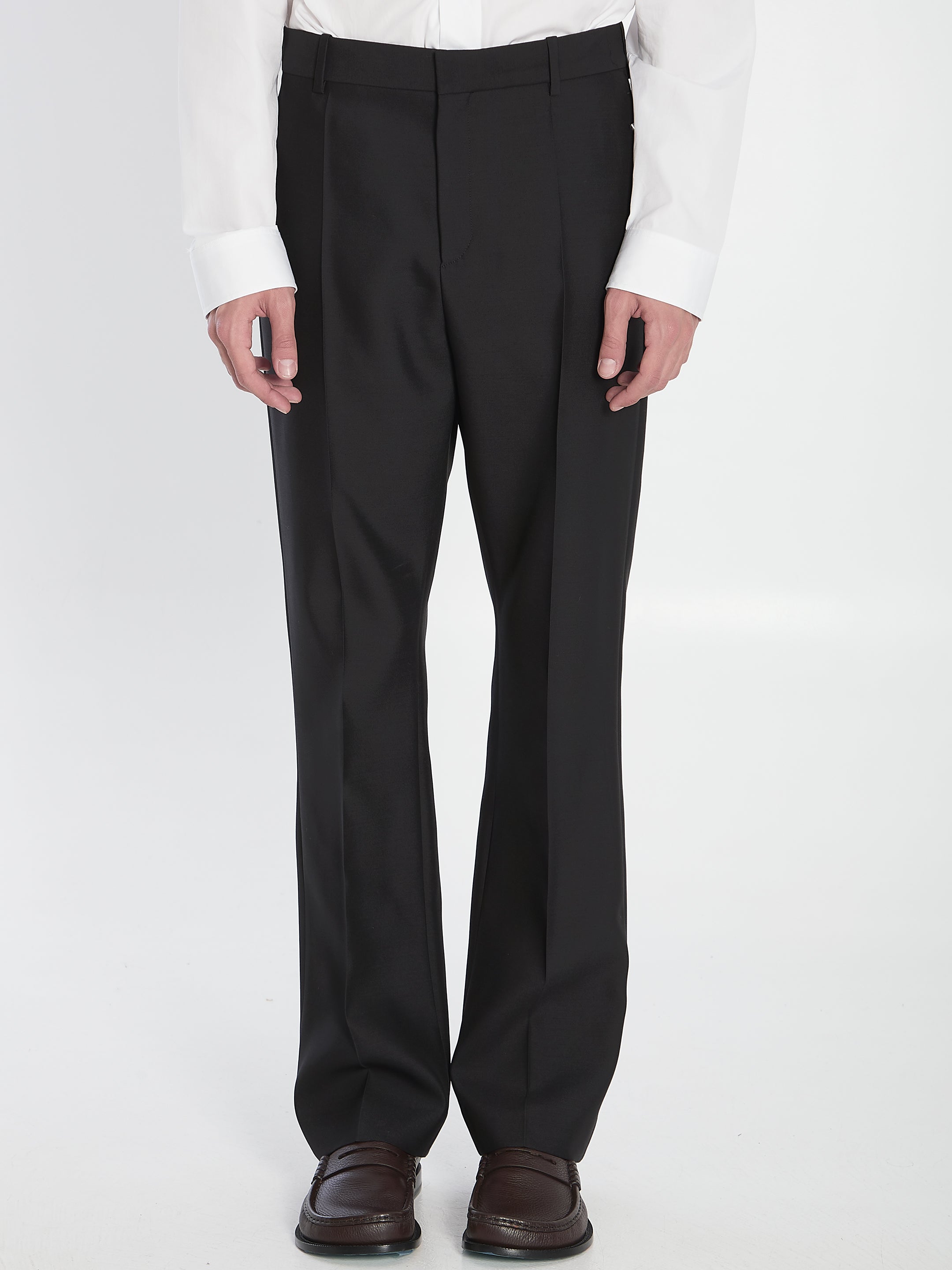 LOEWE Tailored Wool and Silk Trousers - Size 48 IT