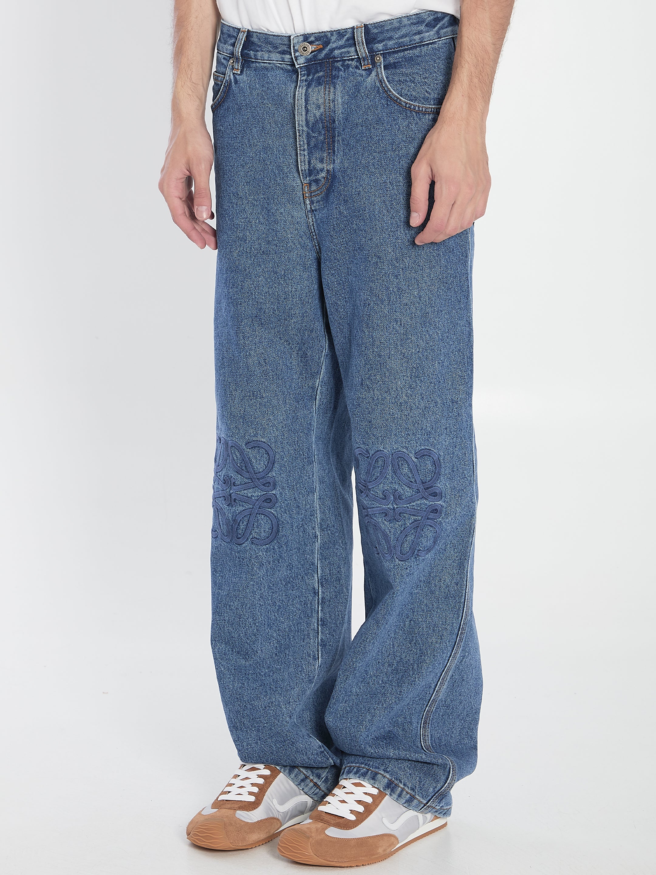 LOEWE Baggy Anagram Denim Jeans - Size 48