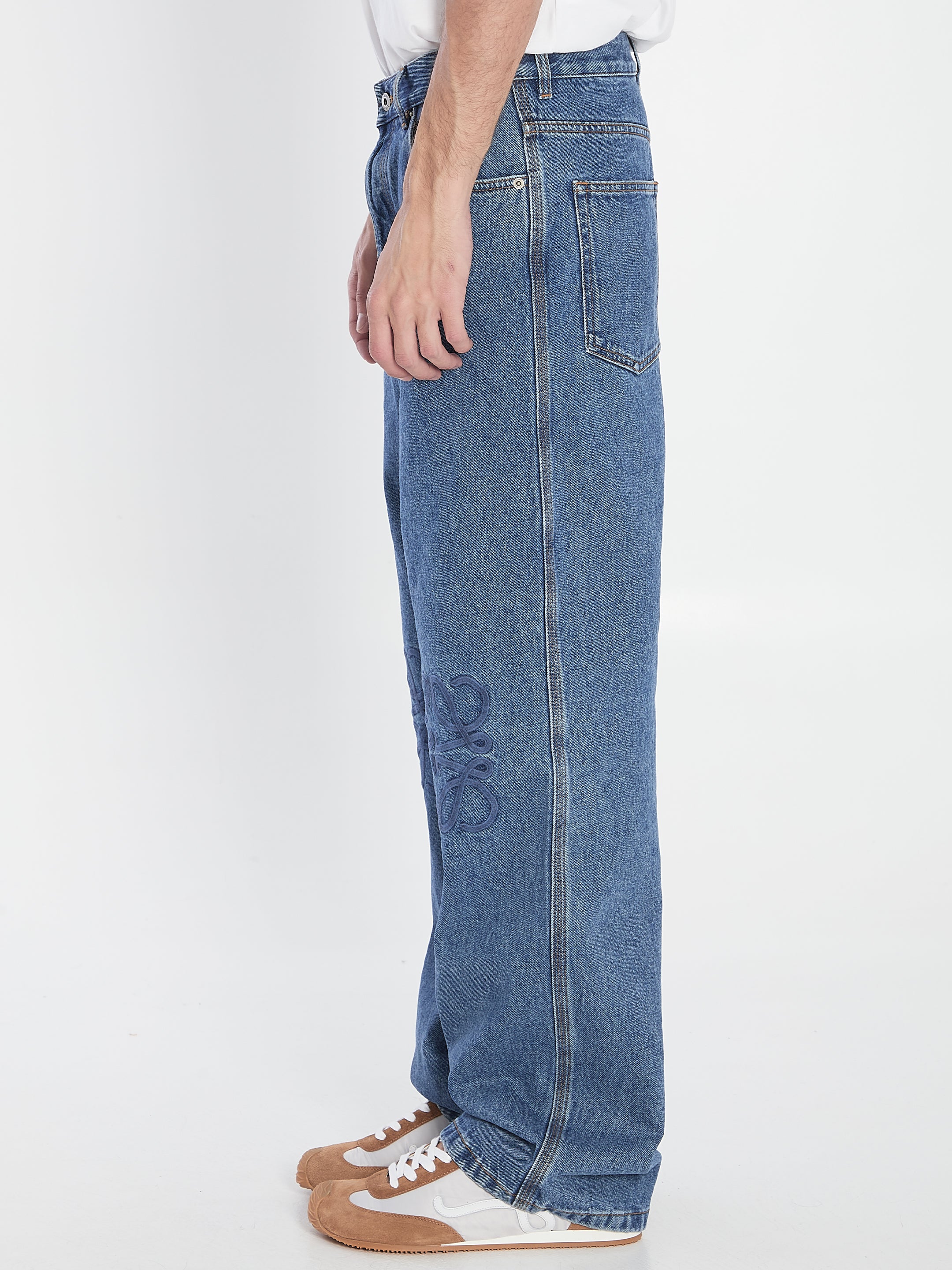 LOEWE Baggy Anagram Denim Jeans - Size 48