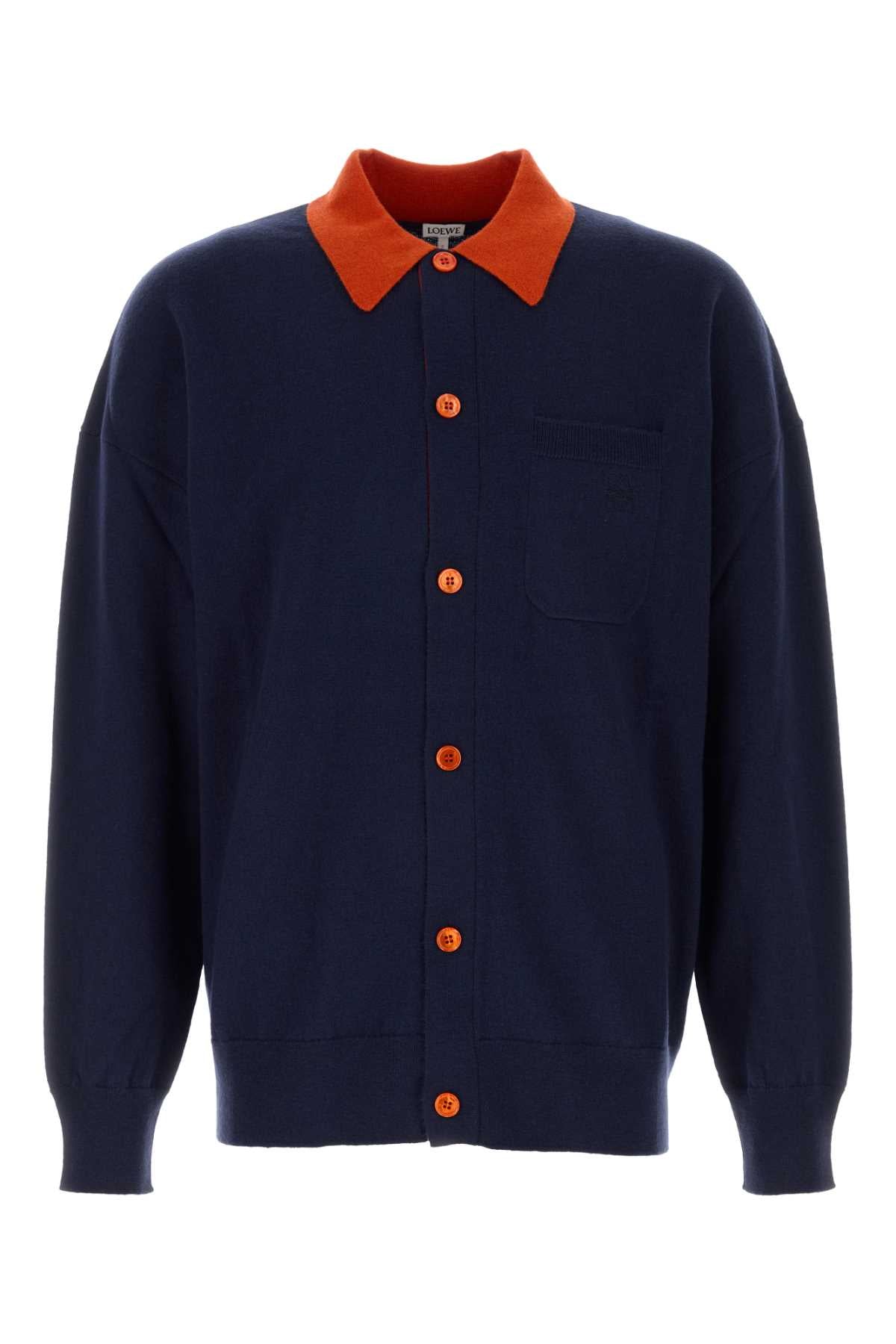 LOEWE Men's Wool Polo Cardigan