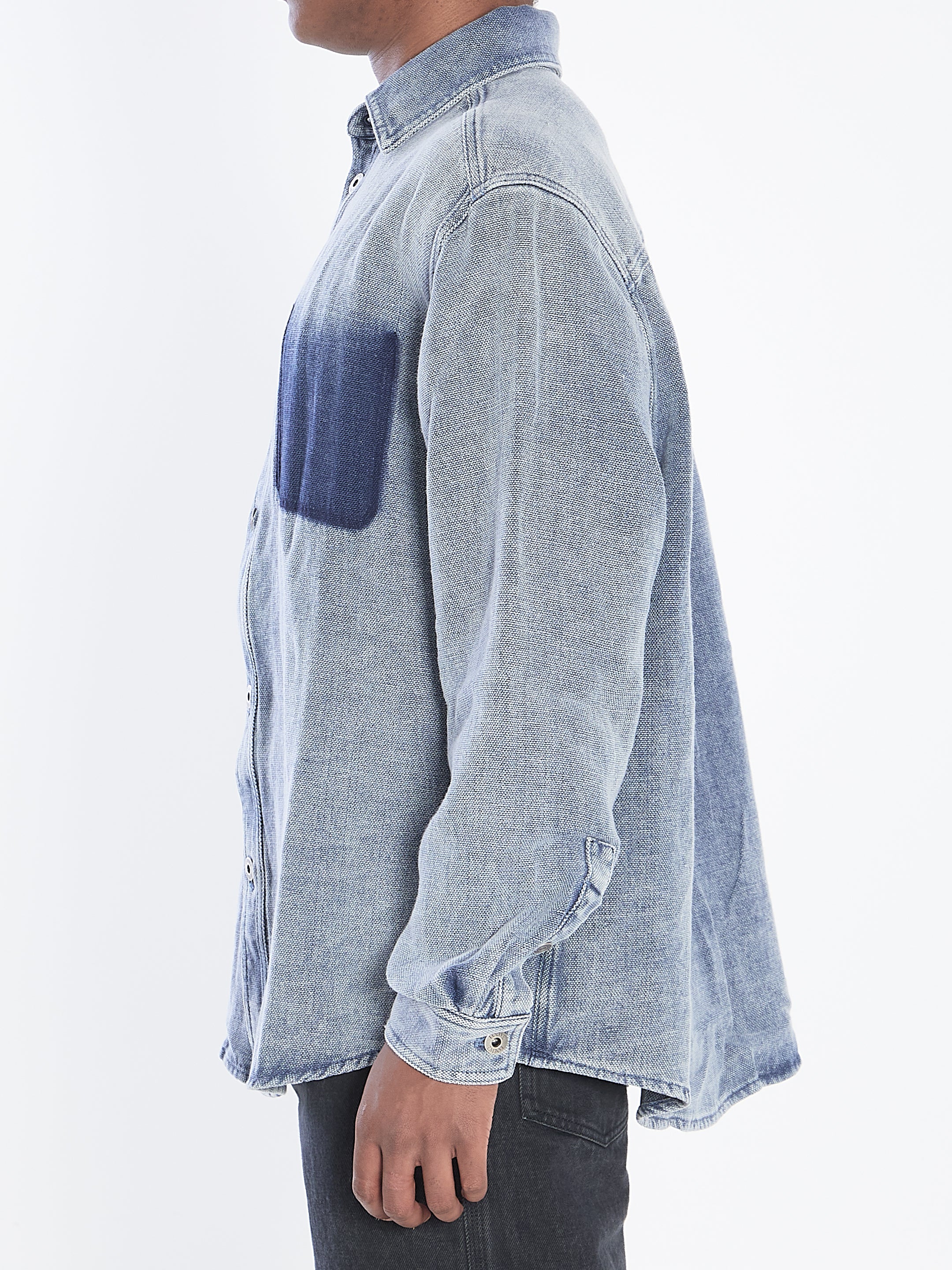 LOEWE Denim Shirt with Trompe-L'œil Pocket - Size 50