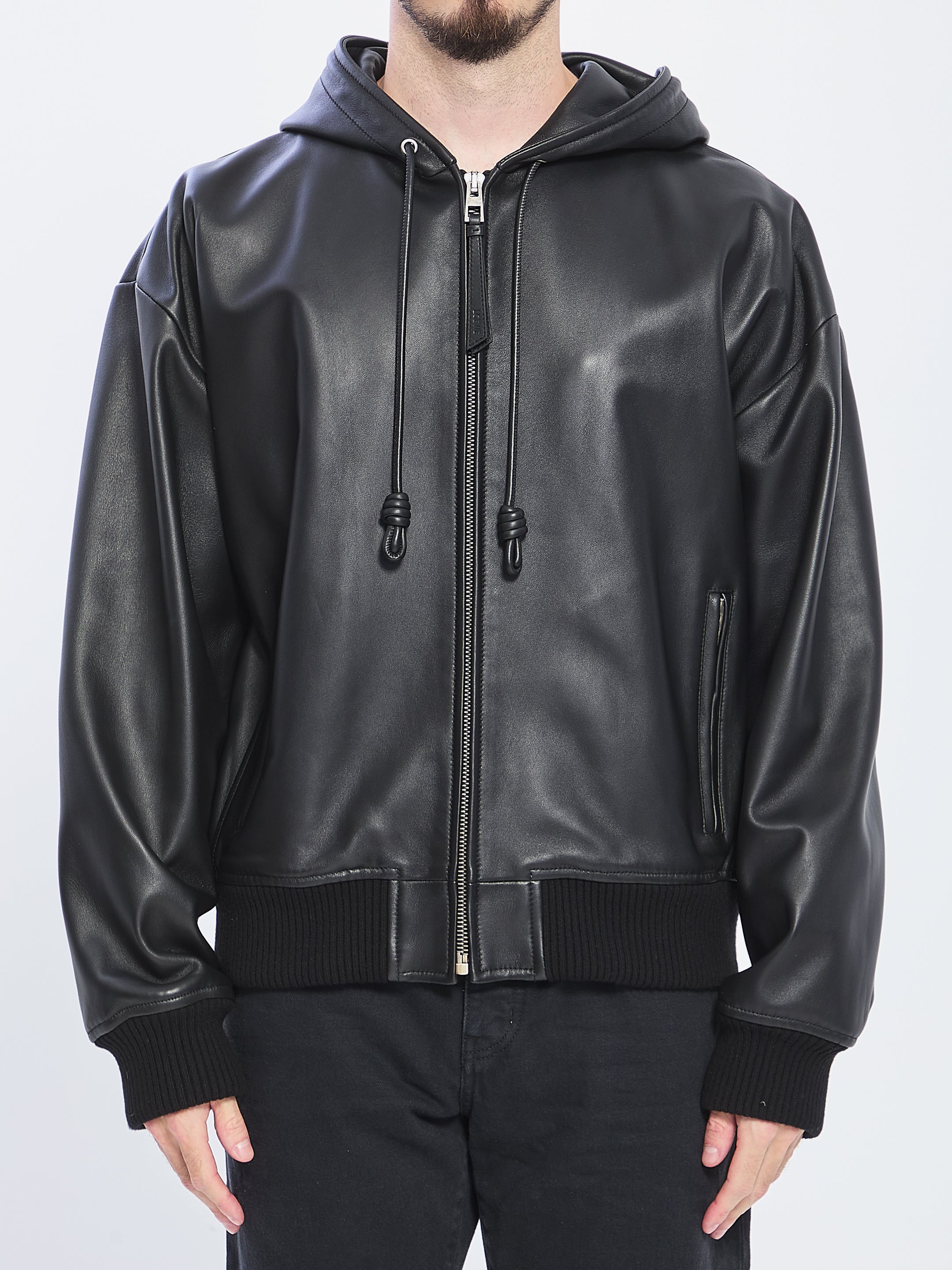 LOEWE Relaxed Fit Lambskin Nappa Jacket with Hood - Size 50 IT