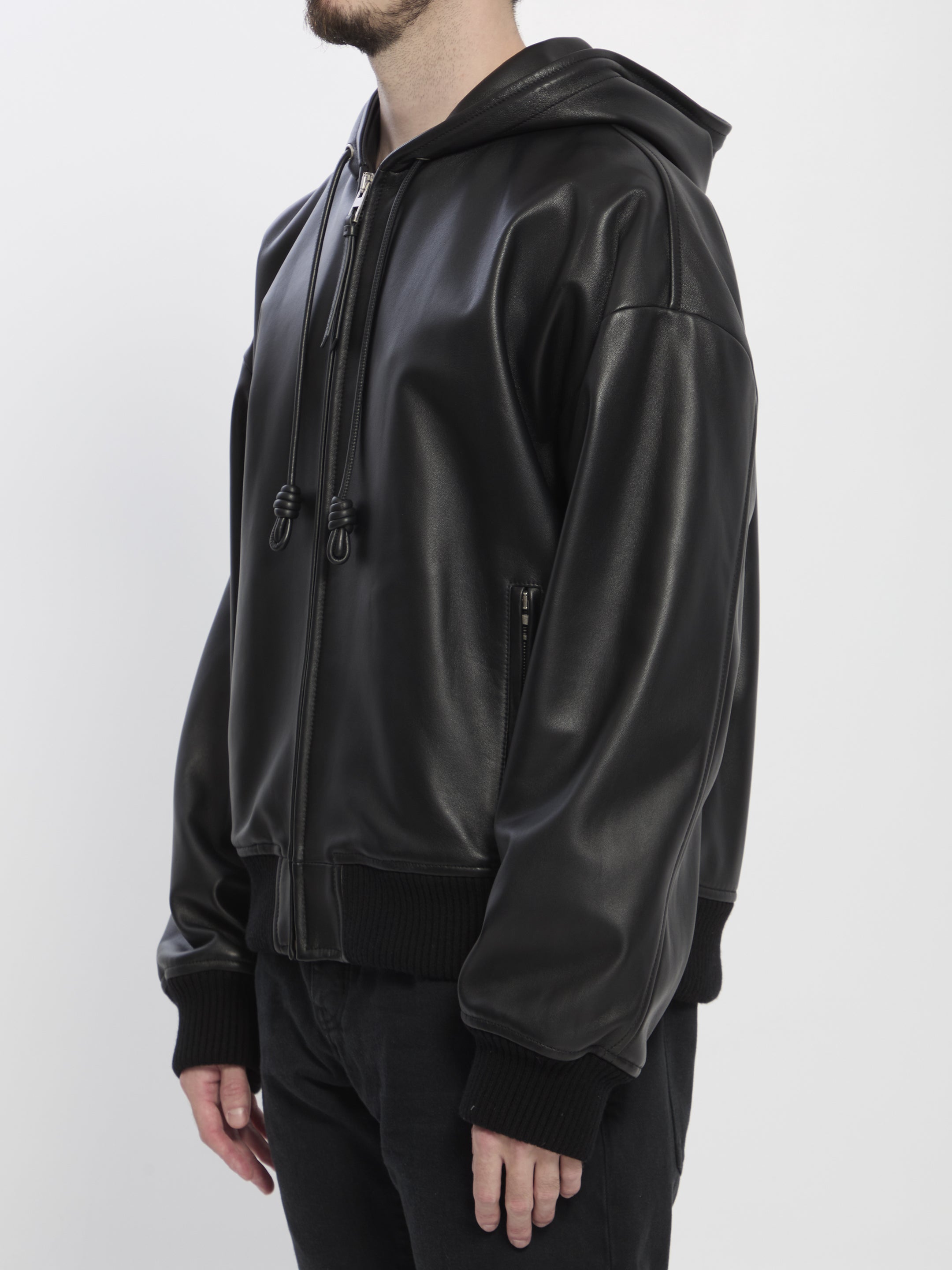 LOEWE Relaxed Fit Lambskin Nappa Jacket with Hood - Size 50 IT