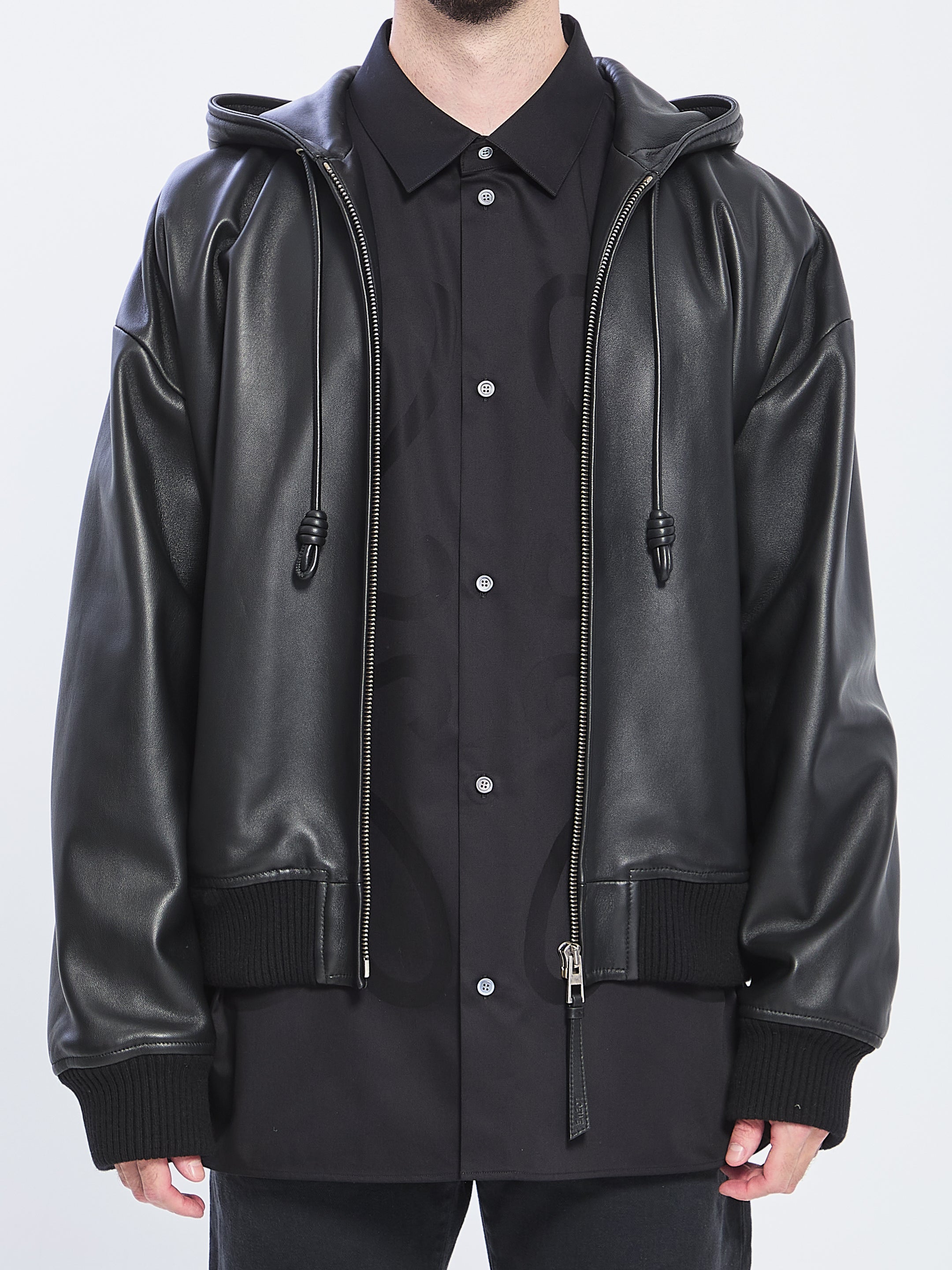 LOEWE Relaxed Fit Lambskin Nappa Jacket with Hood - Size 50 IT