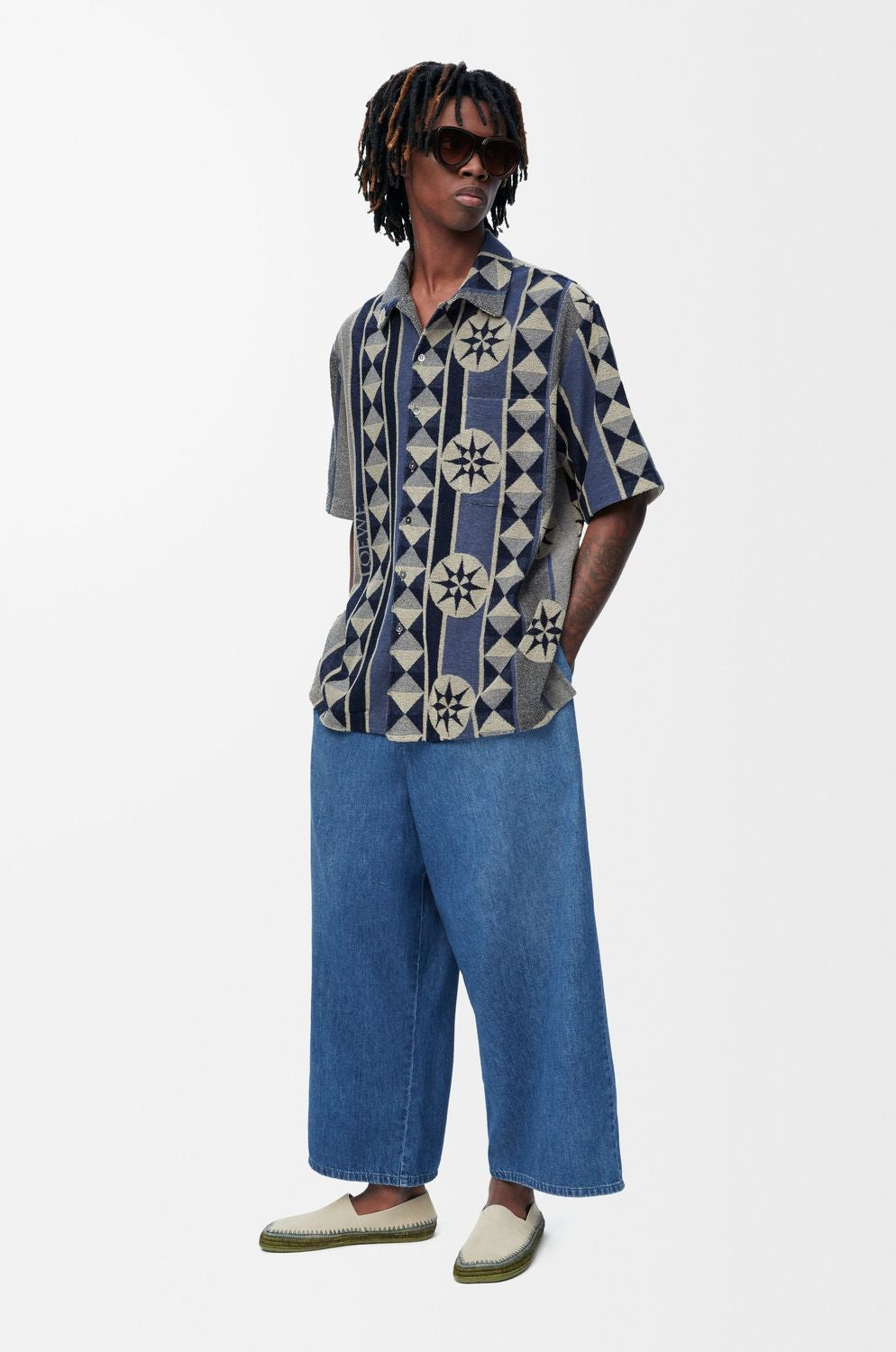 LOEWE Jacquard Cotton Button-Up Shirt