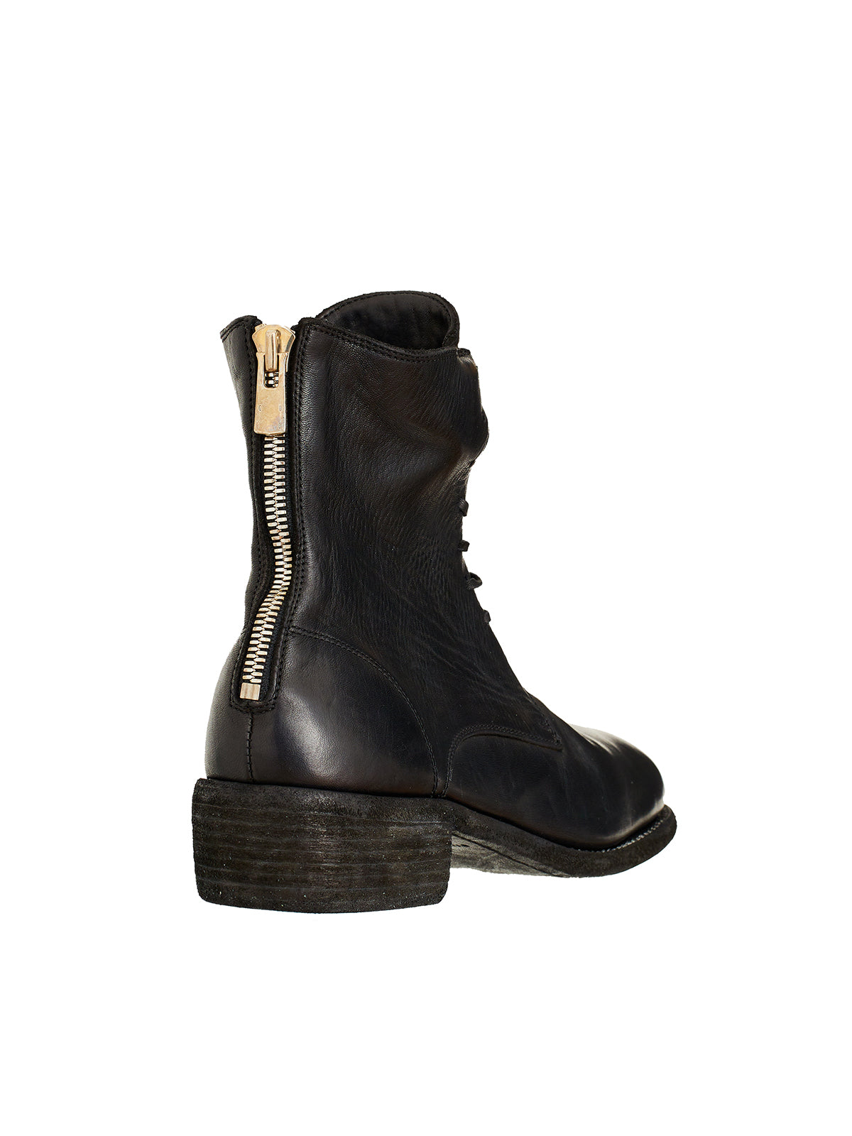 GUIDI Lace-Up Leather Ankle Boots for Men