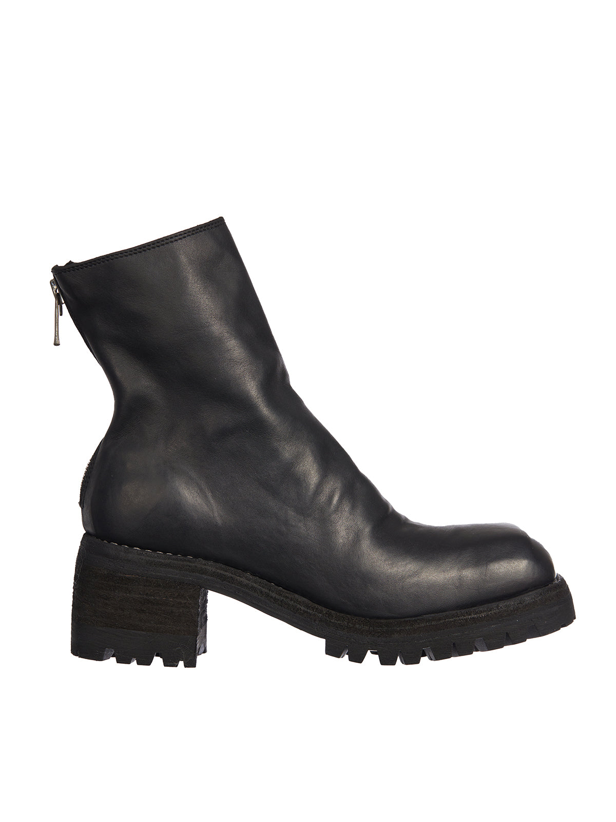 GUIDI Laced Leather Knee-High Zip Boots