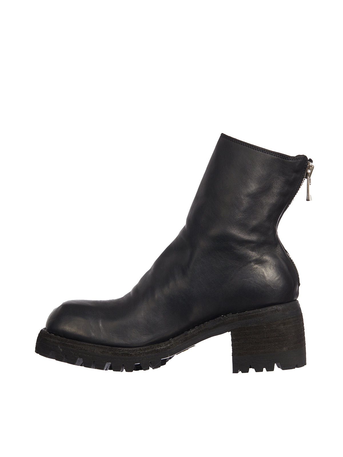 GUIDI Laced Leather Knee-High Zip Boots
