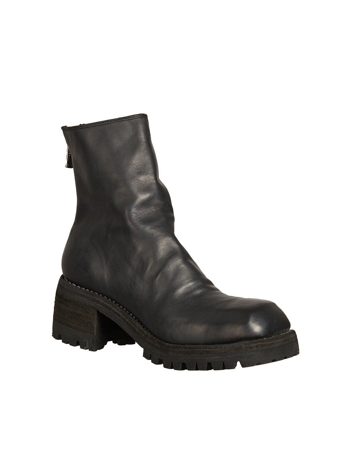 GUIDI Laced Leather Knee-High Zip Boots