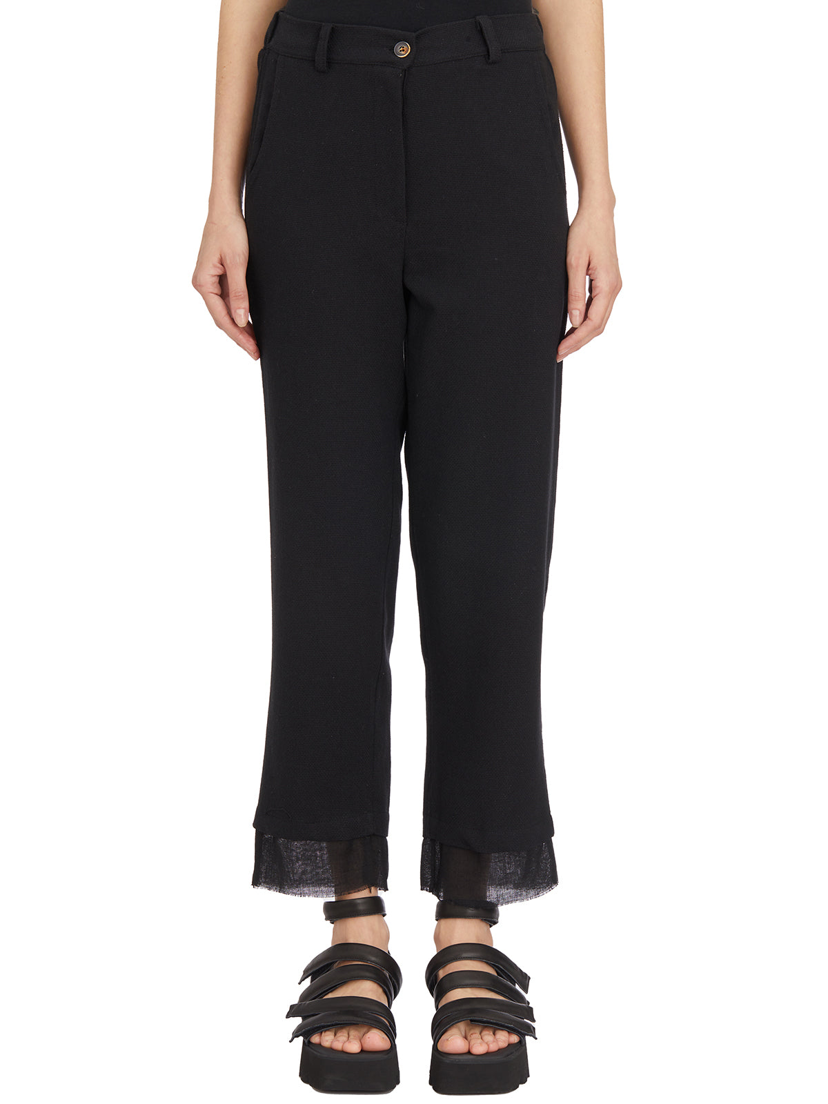 SANCTAMUERTE Cropped Straight-Leg Pants