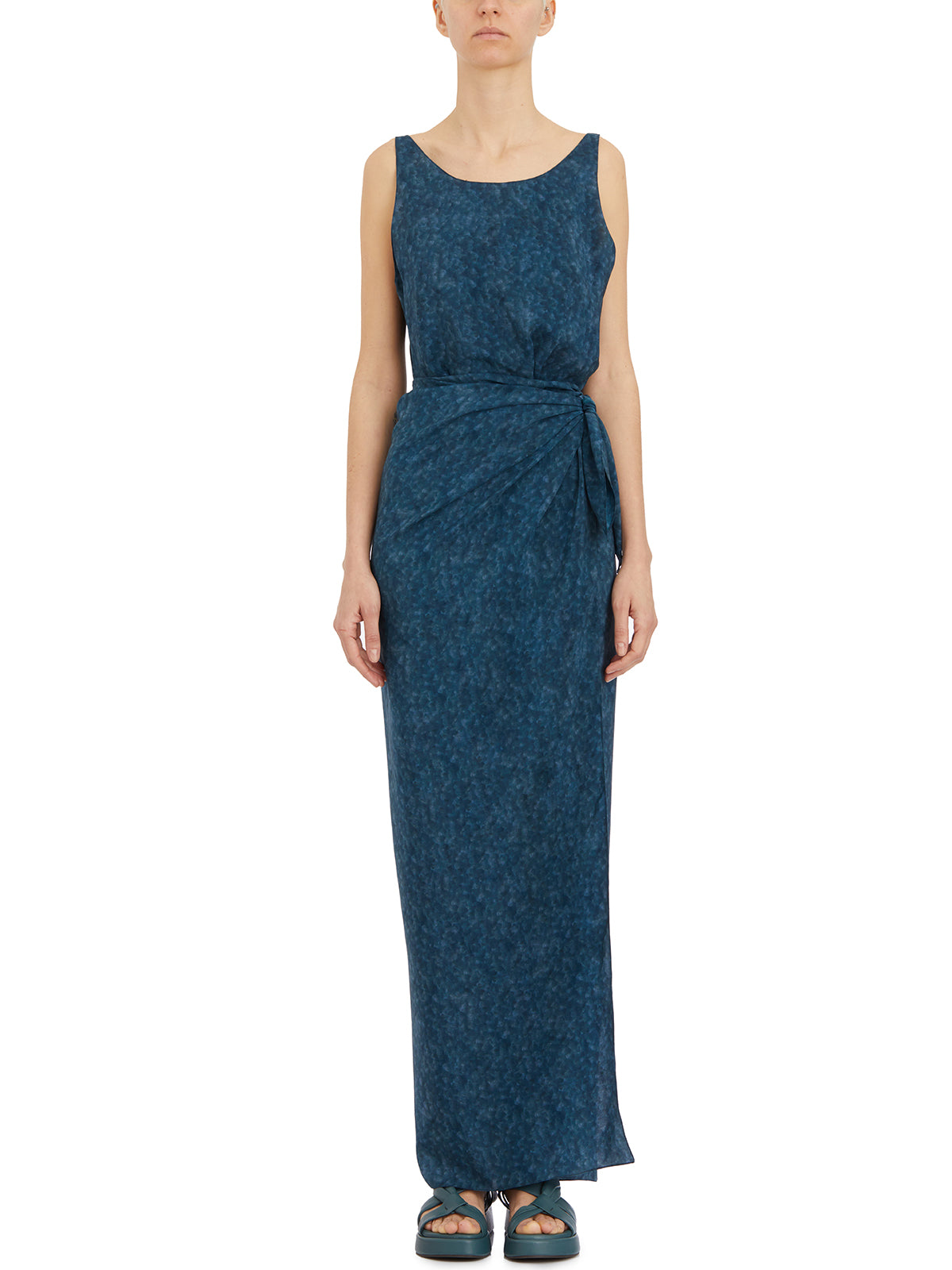 CORTANA Sleeveless Silk Suit with Side Tie - Size 36