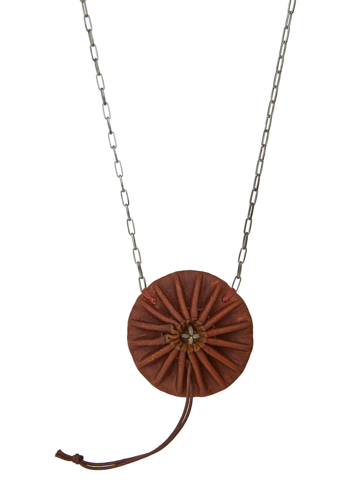 M.A + BY MAURIZIO AMADEI Handmade Round Pleated Silver Necklace for Women