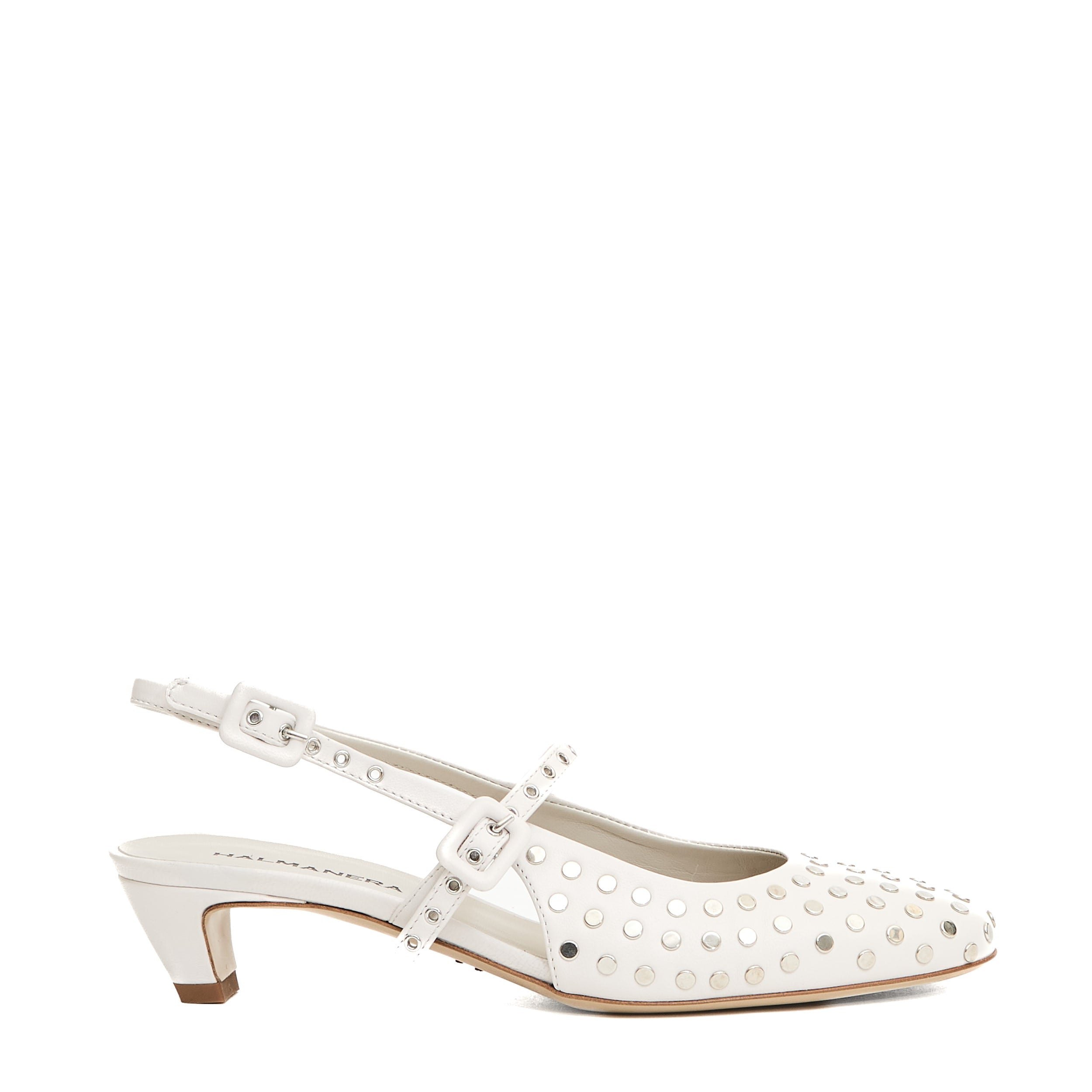 HALMANERA Slingback Pumps with Studded Accents - 40mm Heel