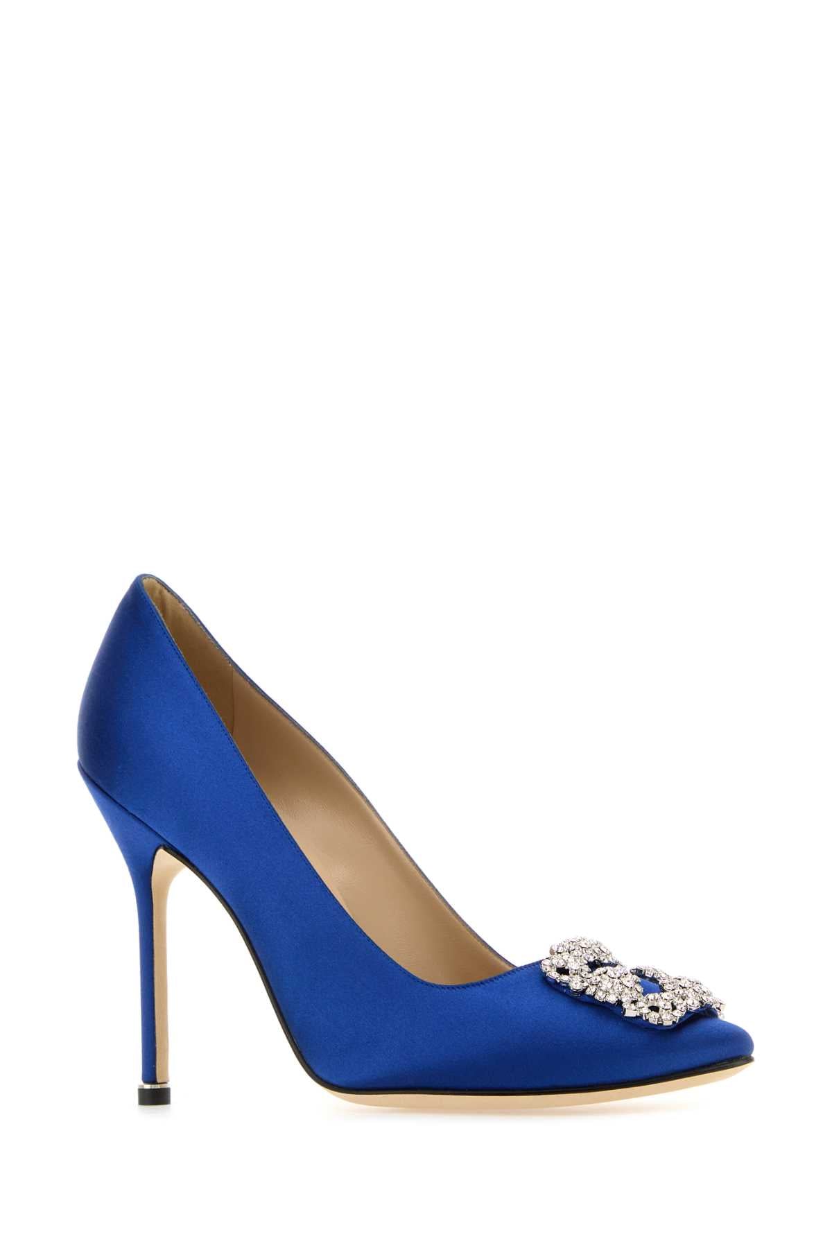 MANOLO BLAHNIK Elegant Satin Hangisi 105 Pumps